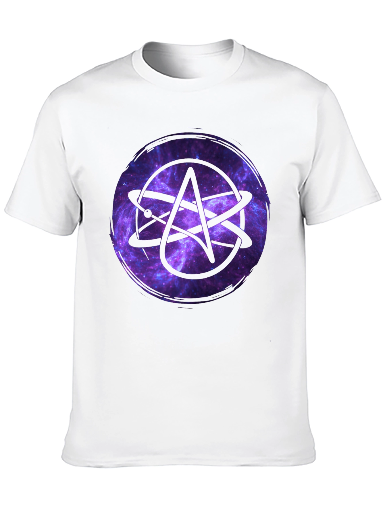 Atheist Atom Symbol Galaxy Graphic Black T-Shirt