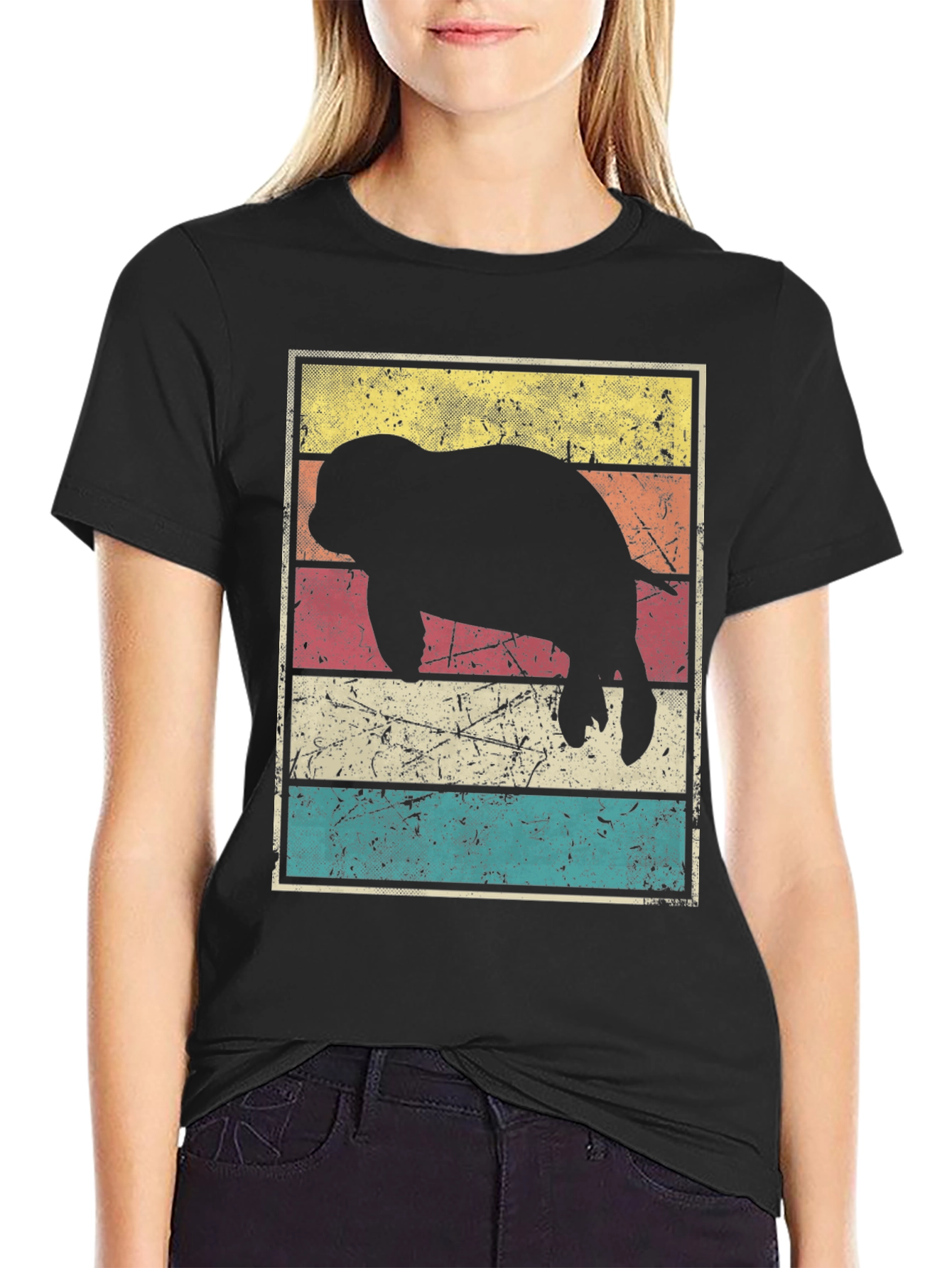 Retro Manatee Silhouette T-Shirt