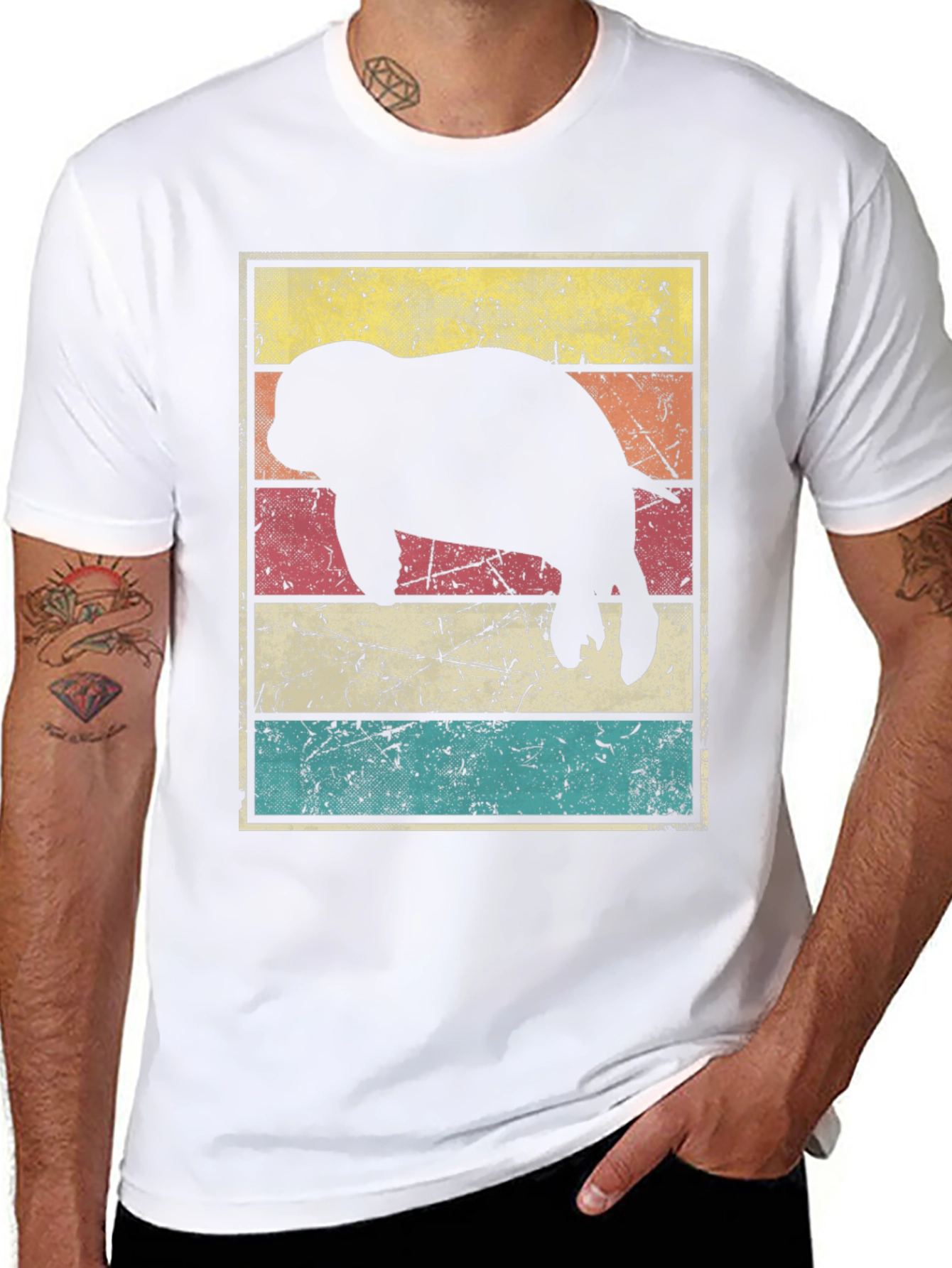Retro Manatee Silhouette T-Shirt