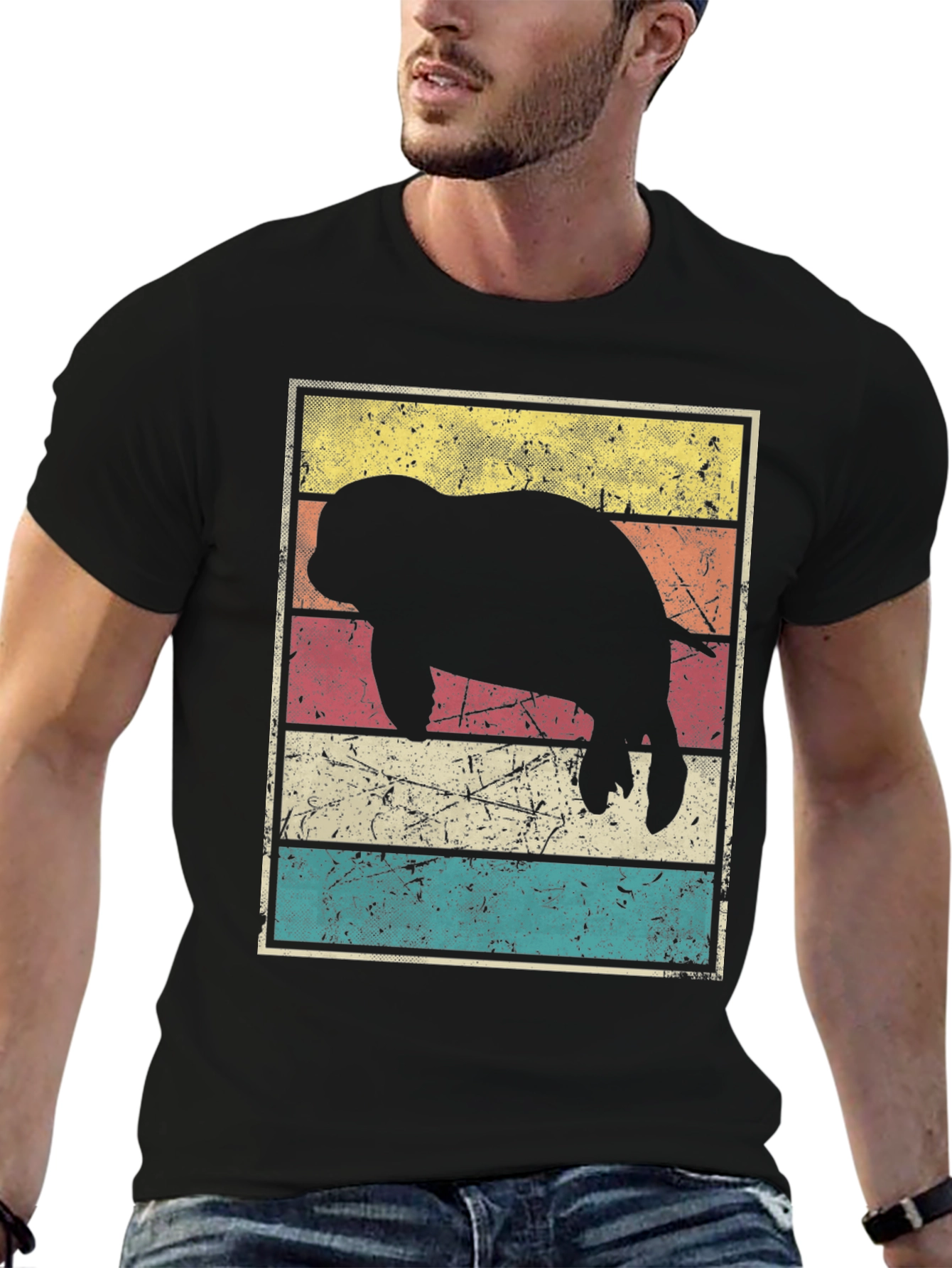 Retro Manatee Silhouette T-Shirt