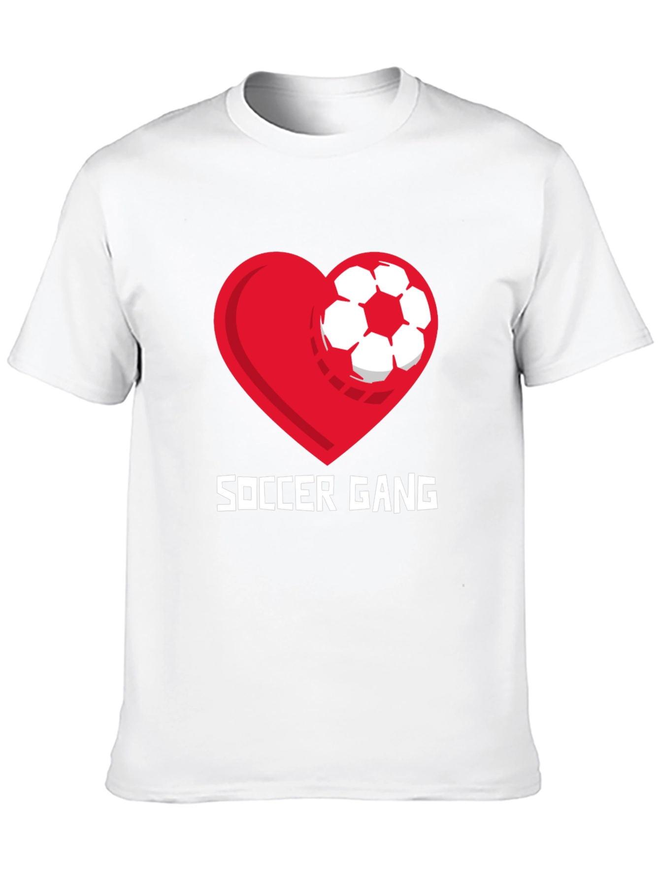 Soccer Gang Graphic T-Shirt - Heart and Ball Design