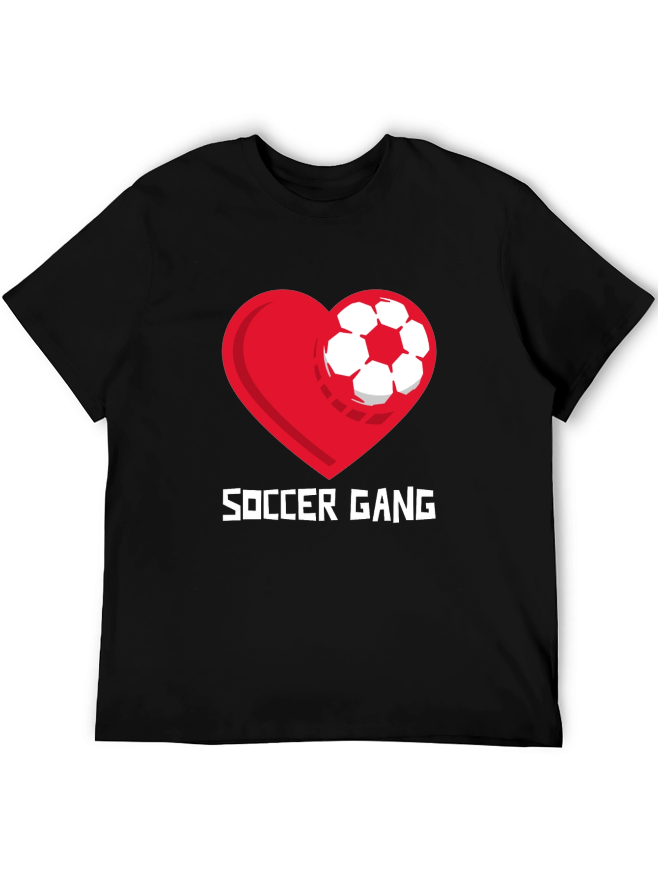 Soccer Gang Graphic T-Shirt - Heart and Ball Design