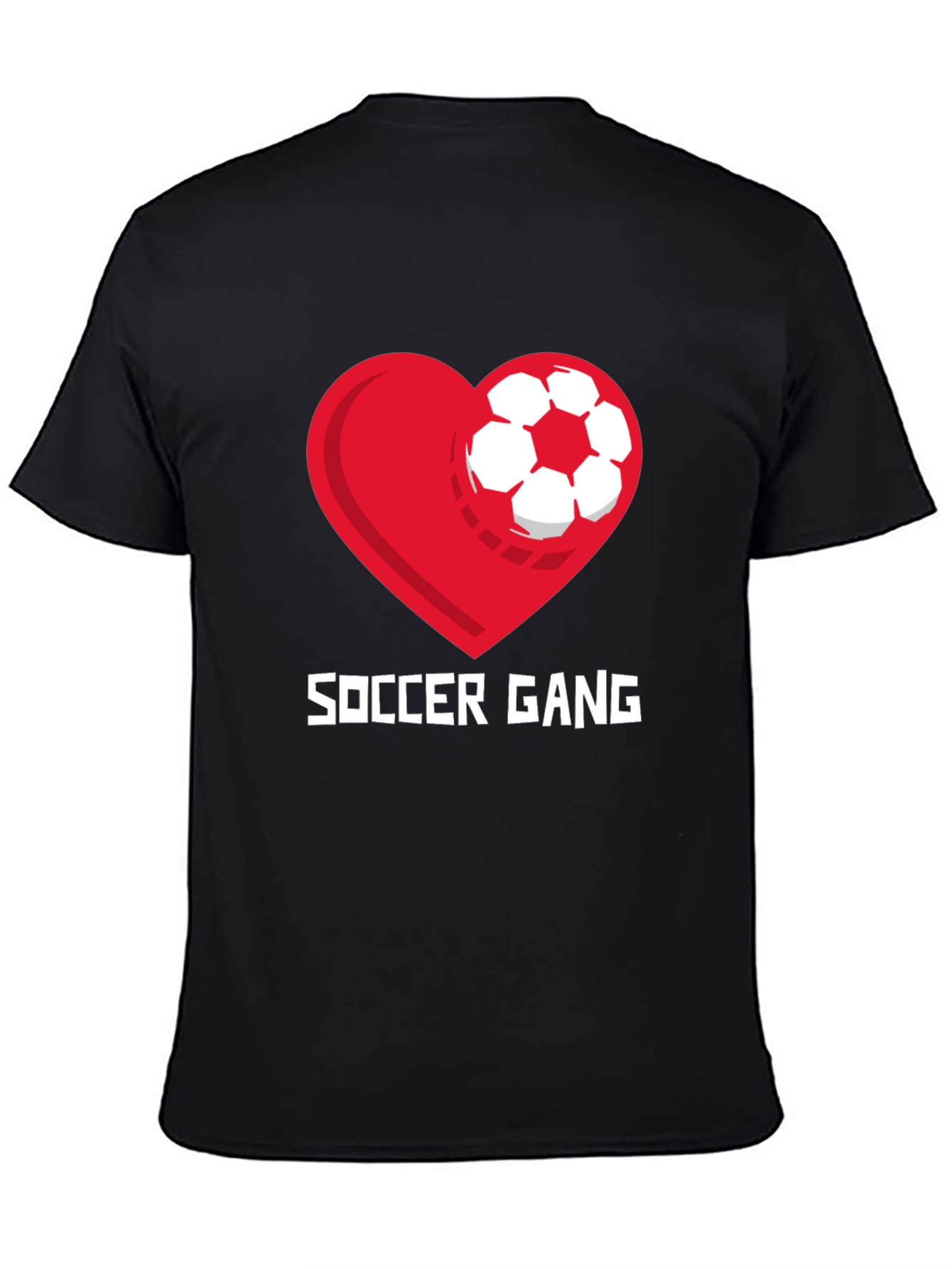Soccer Gang Graphic T-Shirt - Heart and Ball Design