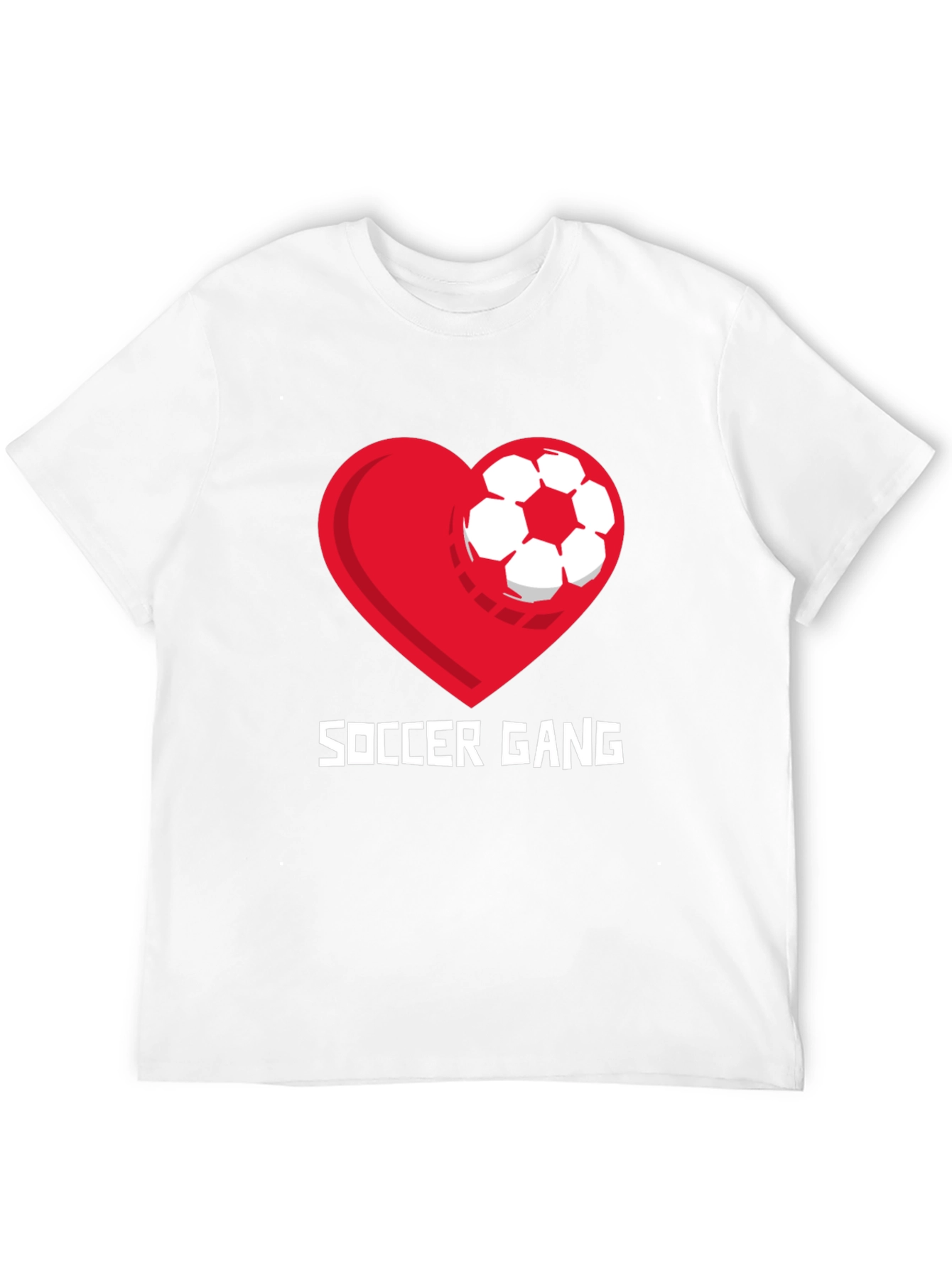 Soccer Gang Graphic T-Shirt - Heart and Ball Design