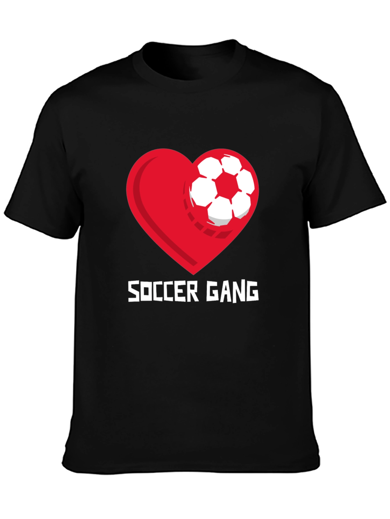 Soccer Gang Graphic T-Shirt - Heart and Ball Design