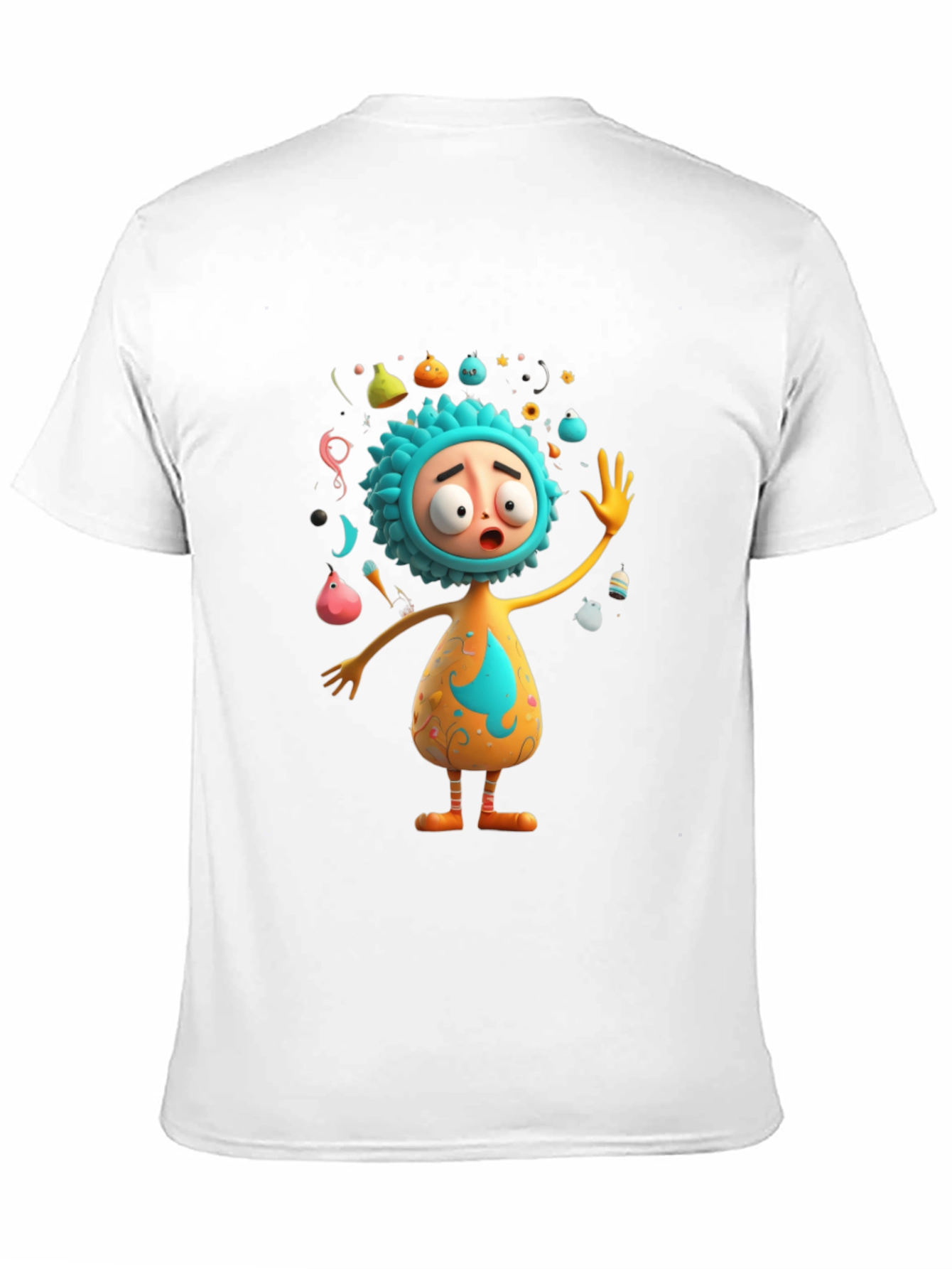 Cartoon Character Print Black T-Shirt