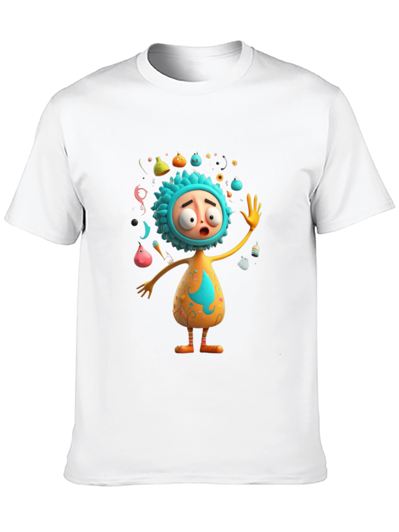 Cartoon Character Print Black T-Shirt
