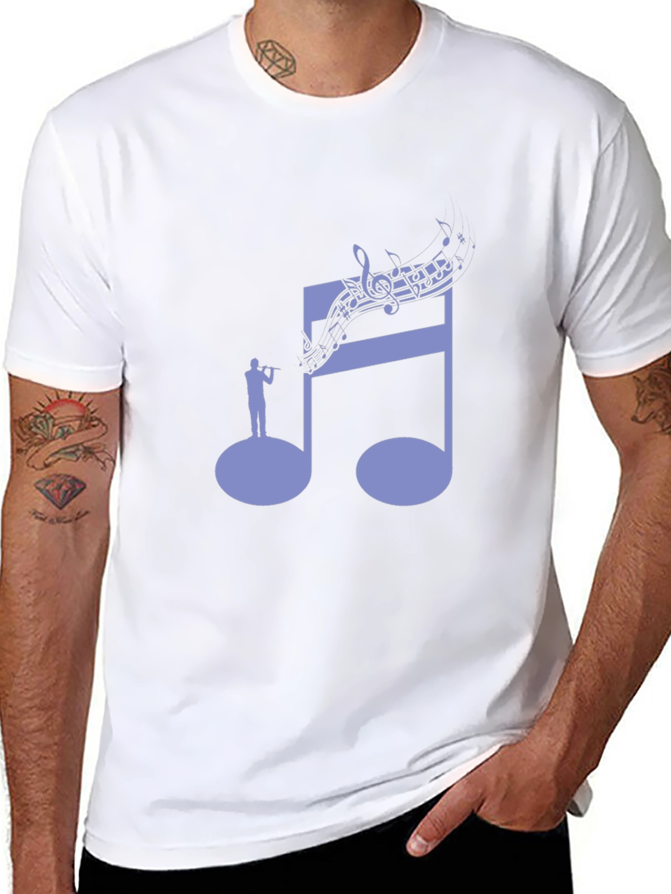 Musical Note T-Shirt | Unique Flute Player Design