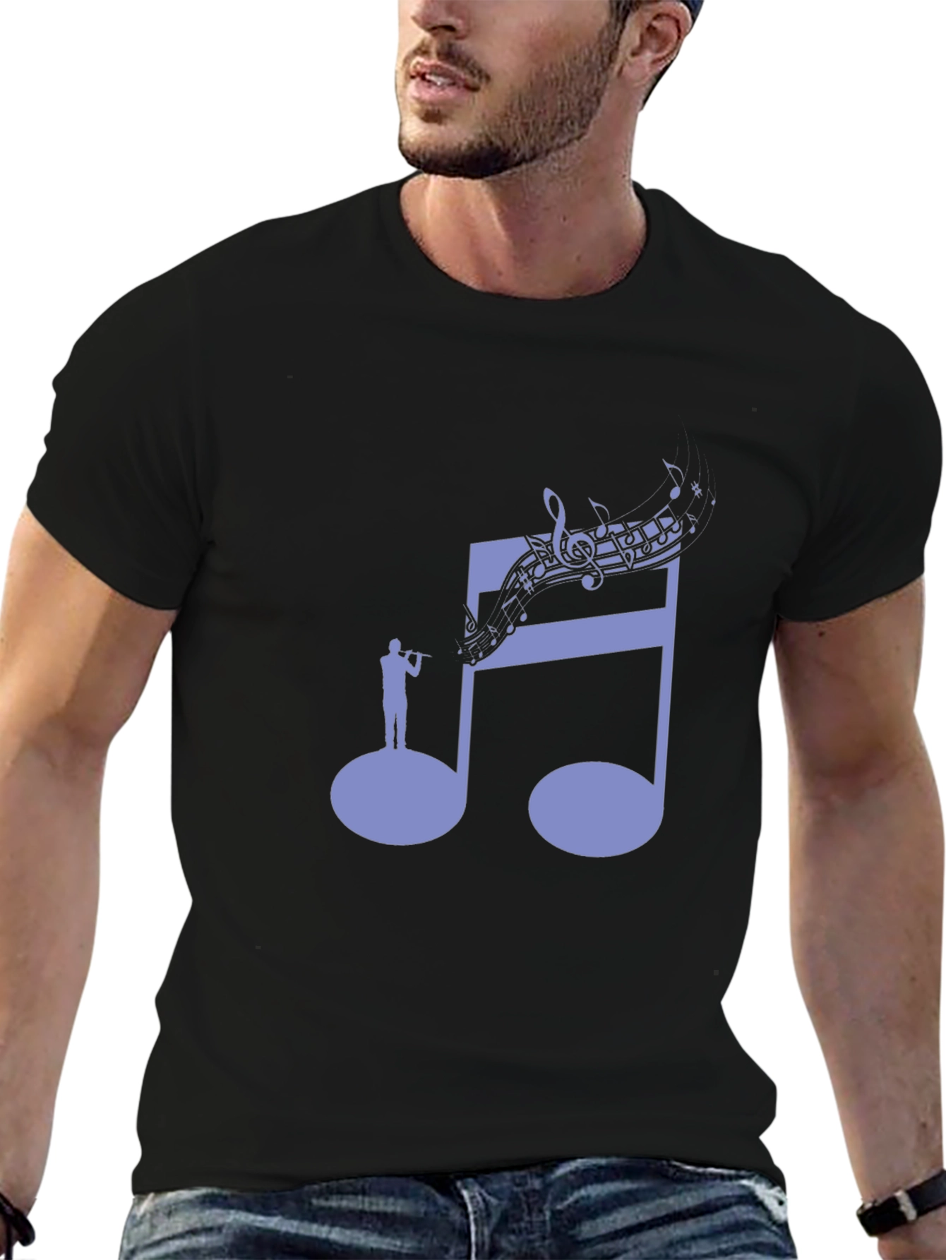 Musical Note T-Shirt | Unique Flute Player Design