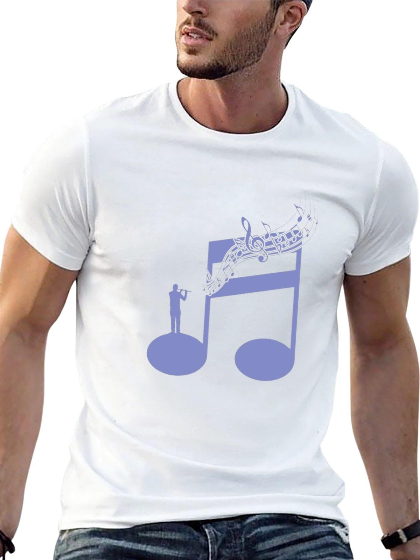 Musical Note T-Shirt | Unique Flute Player Design