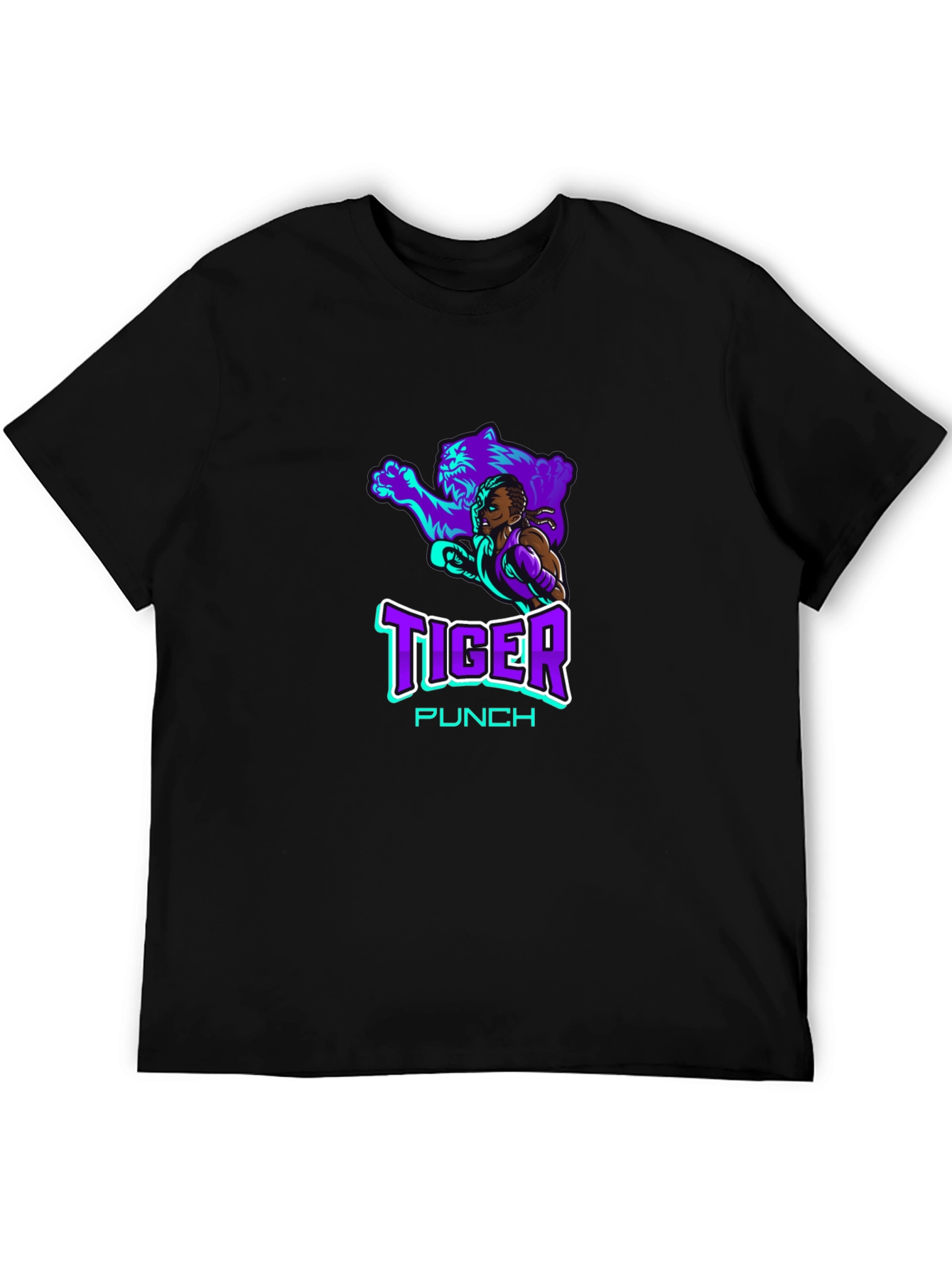 Tiger Punch Graphic Black T-Shirt