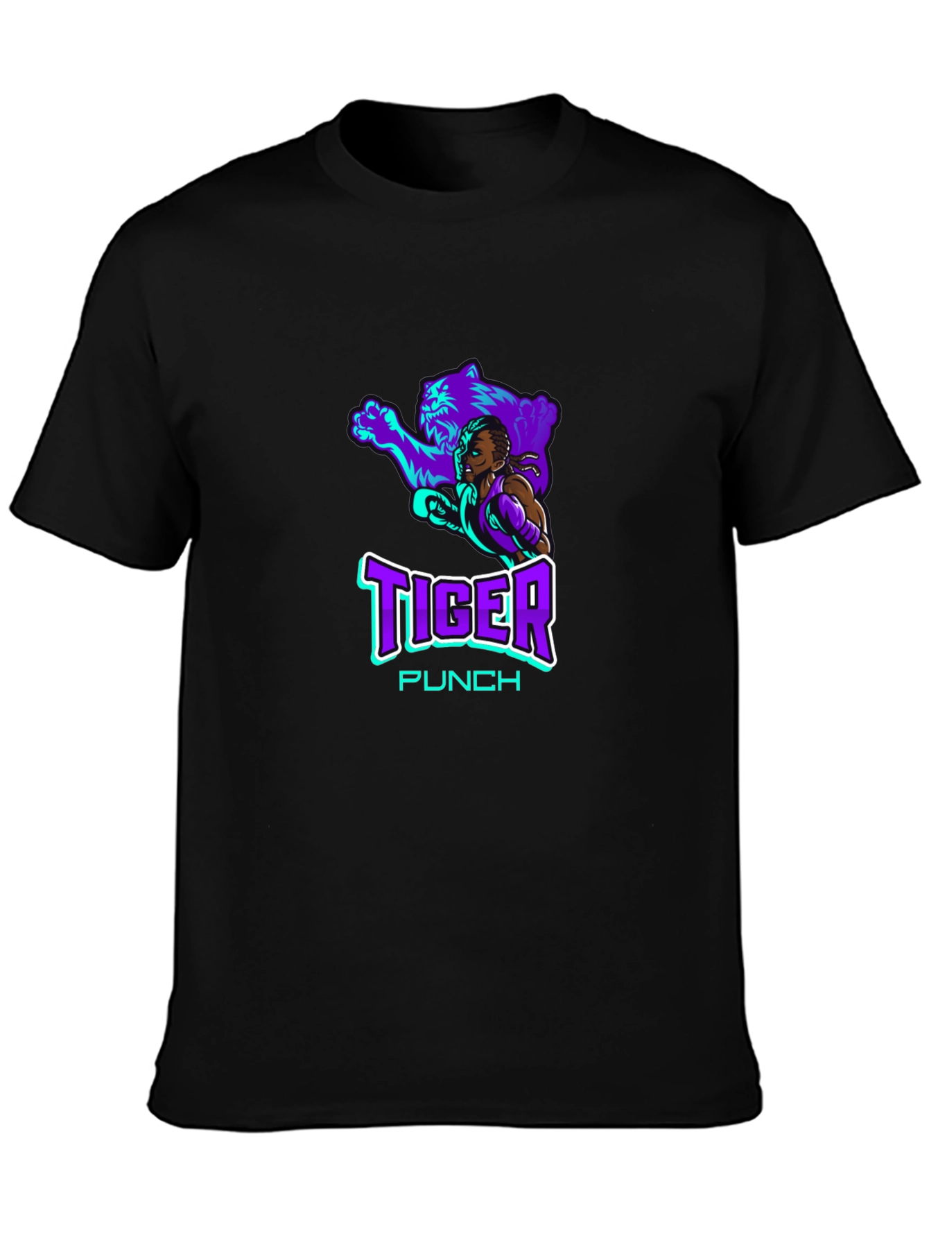 Tiger Punch Graphic Black T-Shirt