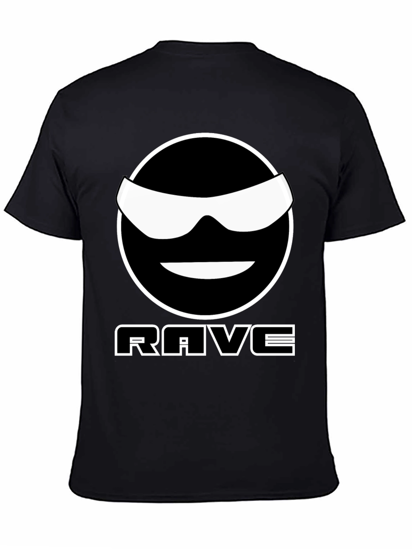 Rave Smiley Graphic T-Shirt - Cool Black Tee