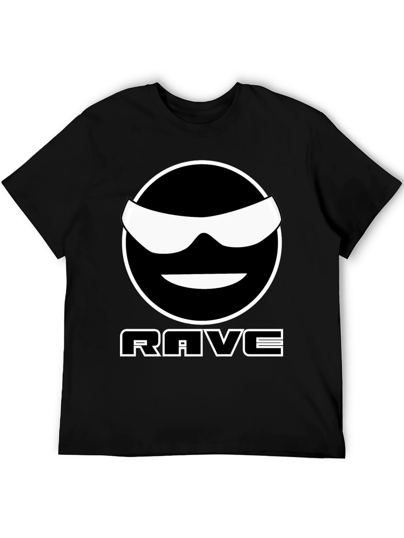 Rave Smiley Graphic T-Shirt - Cool Black Tee