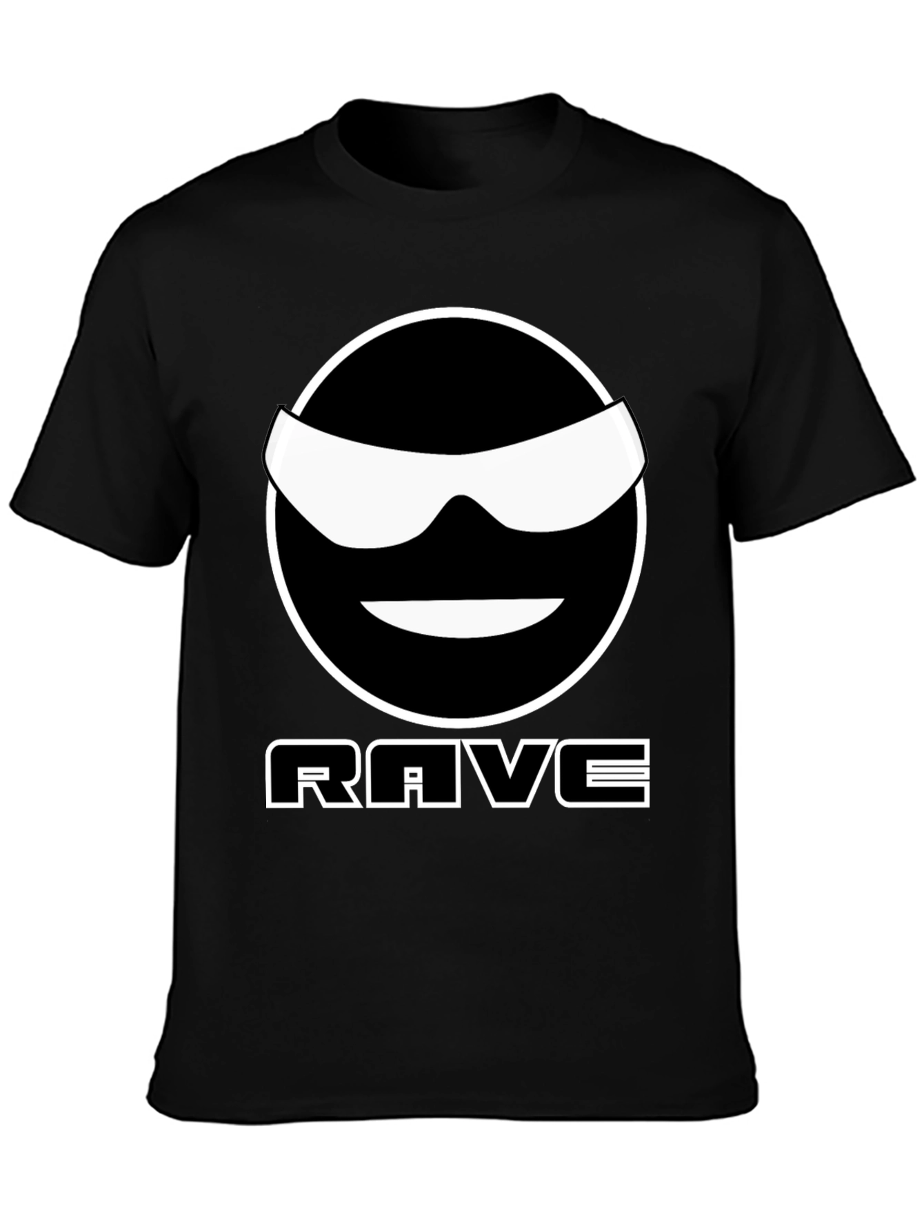 Rave Smiley Graphic T-Shirt - Cool Black Tee