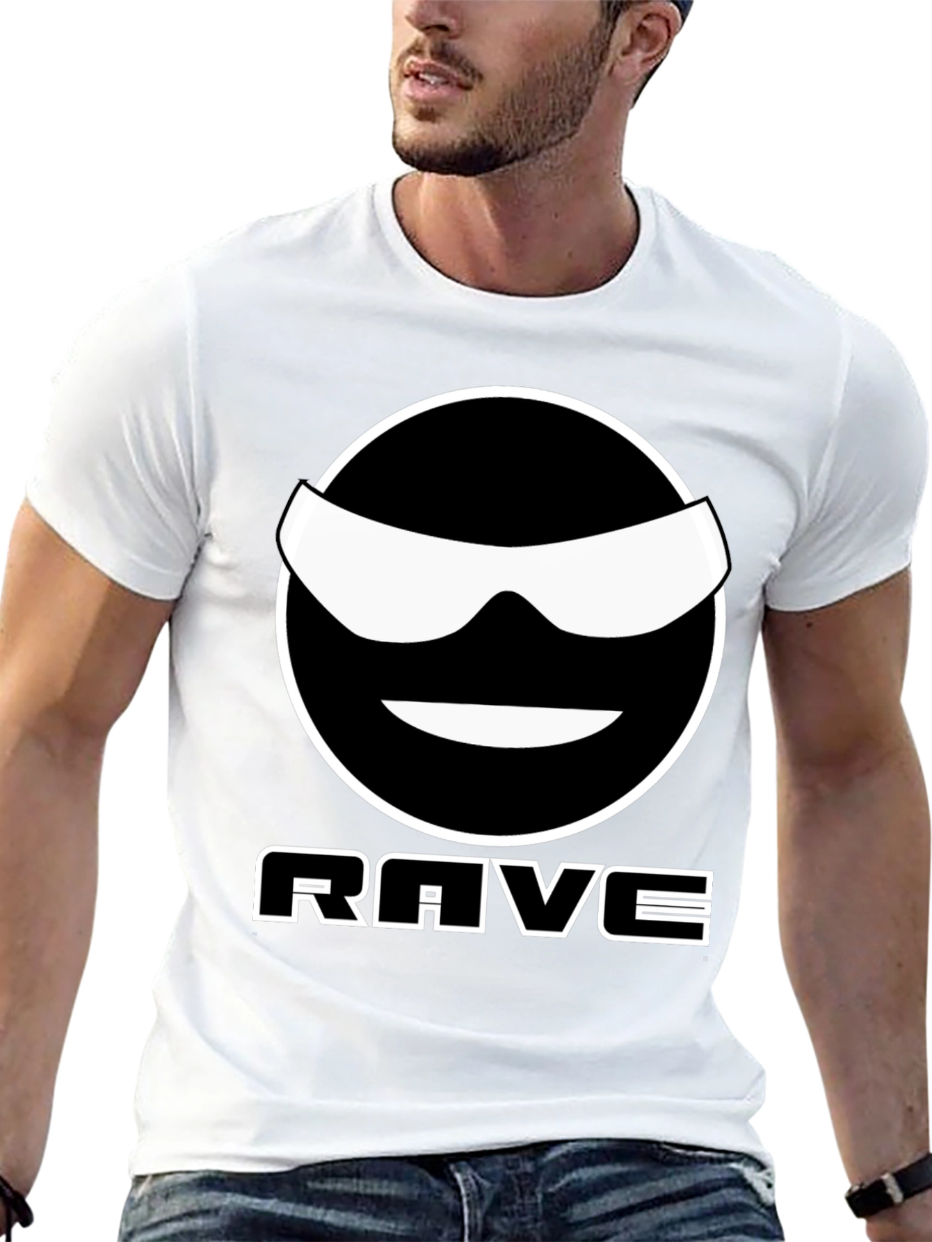 Rave Smiley Graphic T-Shirt - Cool Black Tee