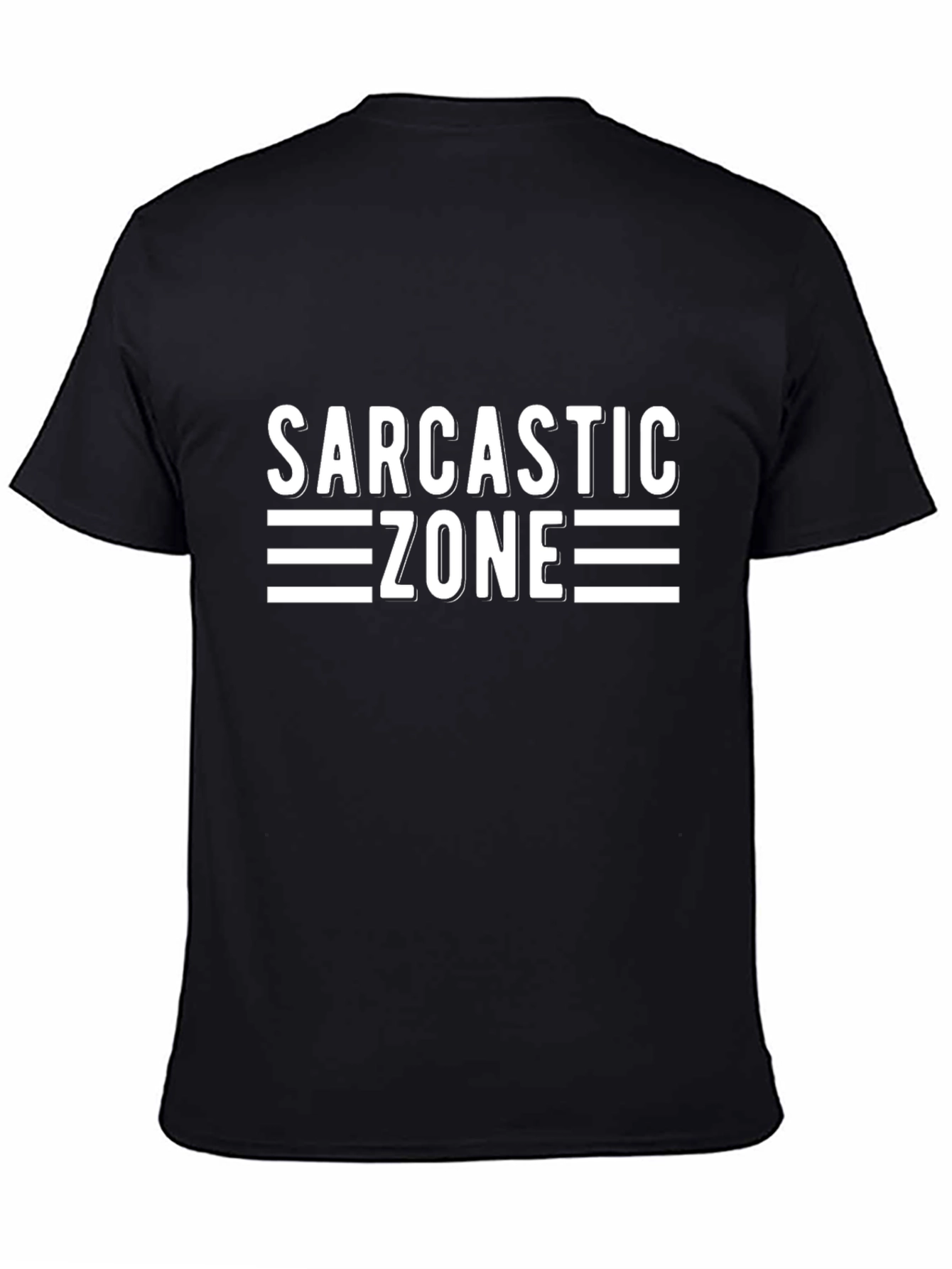 Sarcastic Zone Graphic Tee - Black Casual T-Shirt