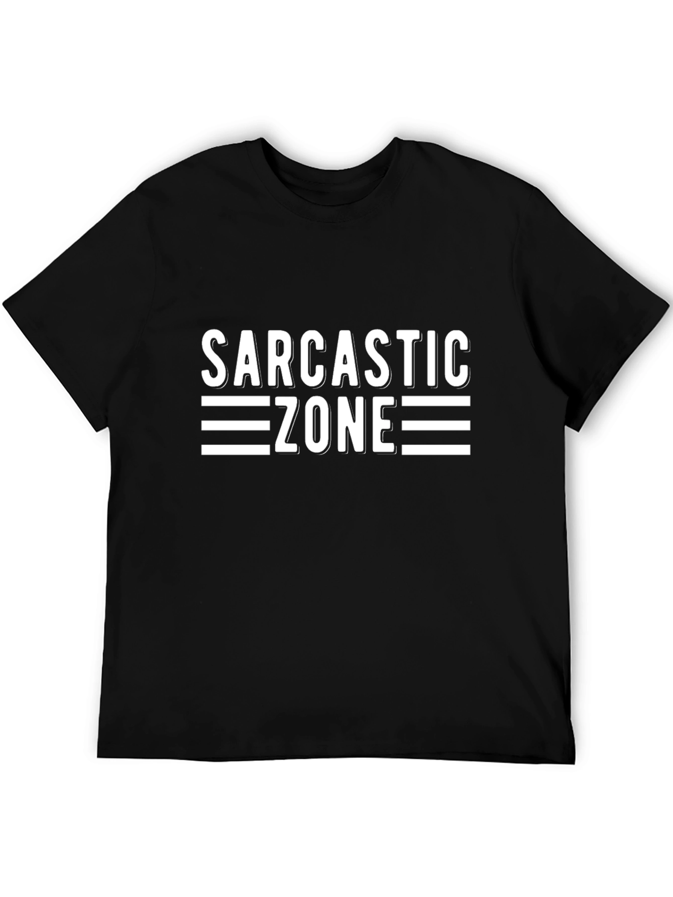 Sarcastic Zone Graphic Tee - Black Casual T-Shirt