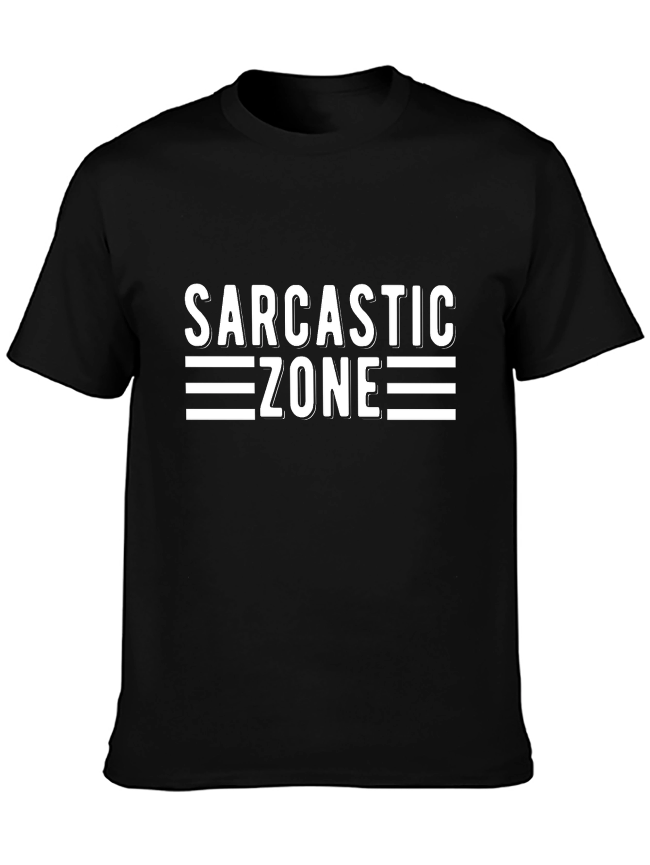 Sarcastic Zone Graphic Tee - Black Casual T-Shirt