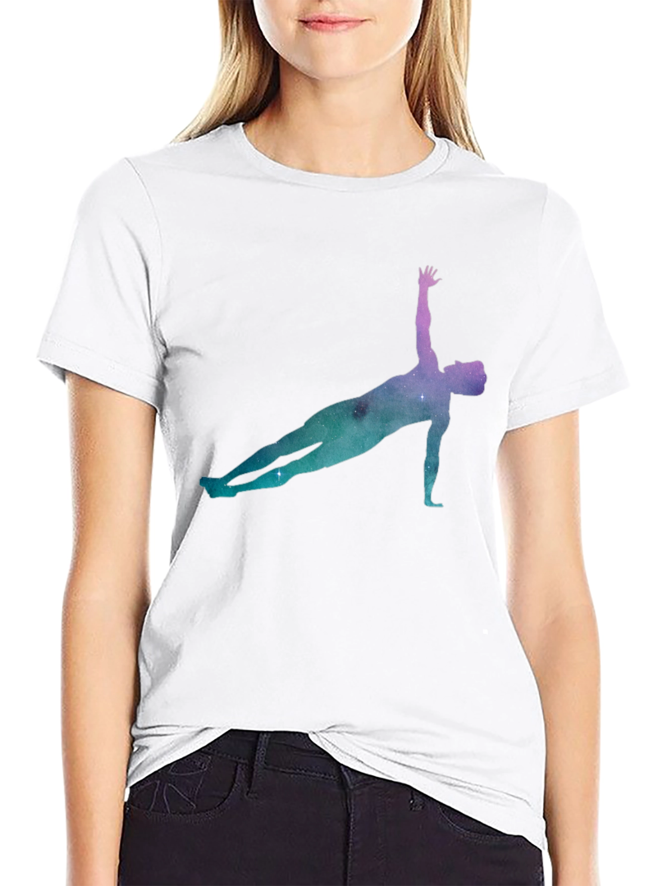 Cosmic Yoga Pose Black Tee