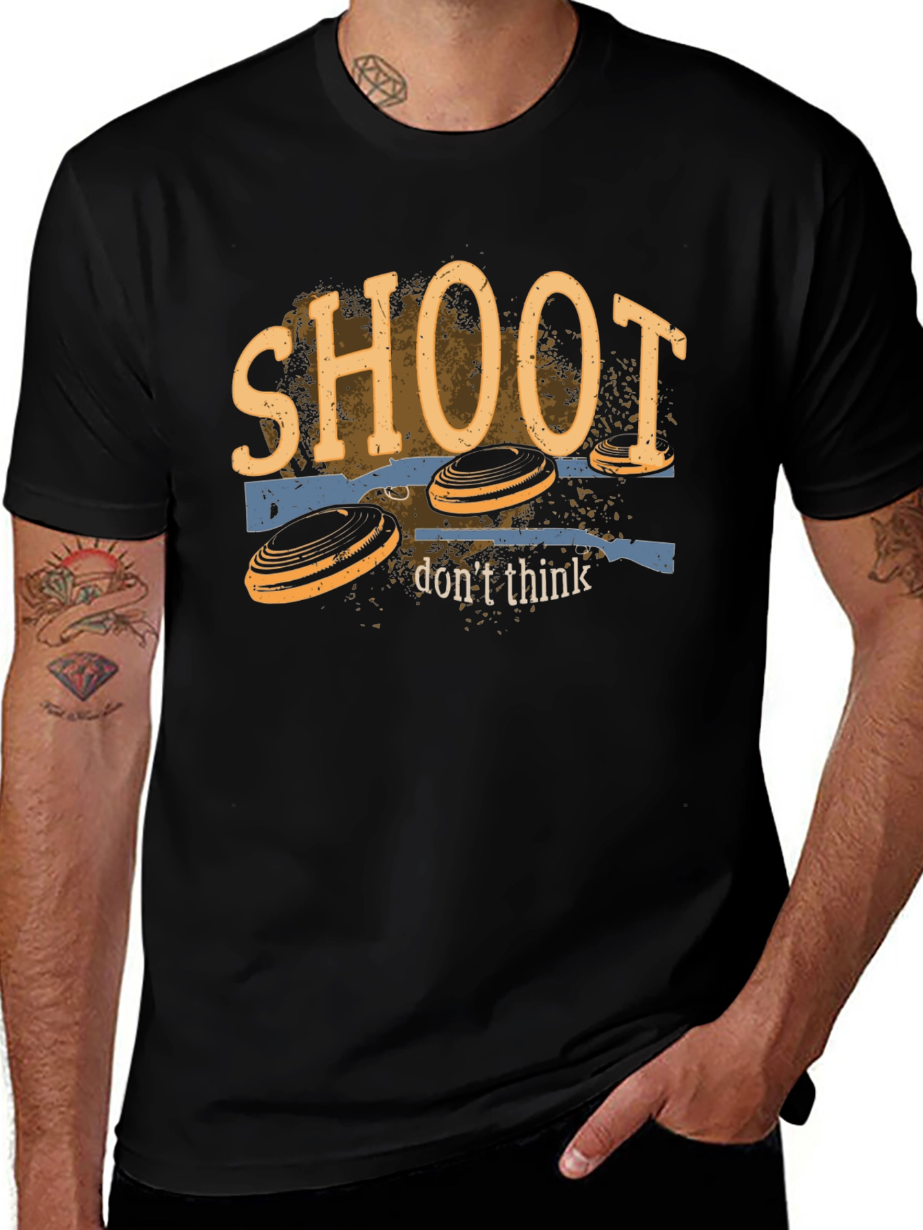 Shoot Dont Think Clay Pigeon Shooting T-Shirt