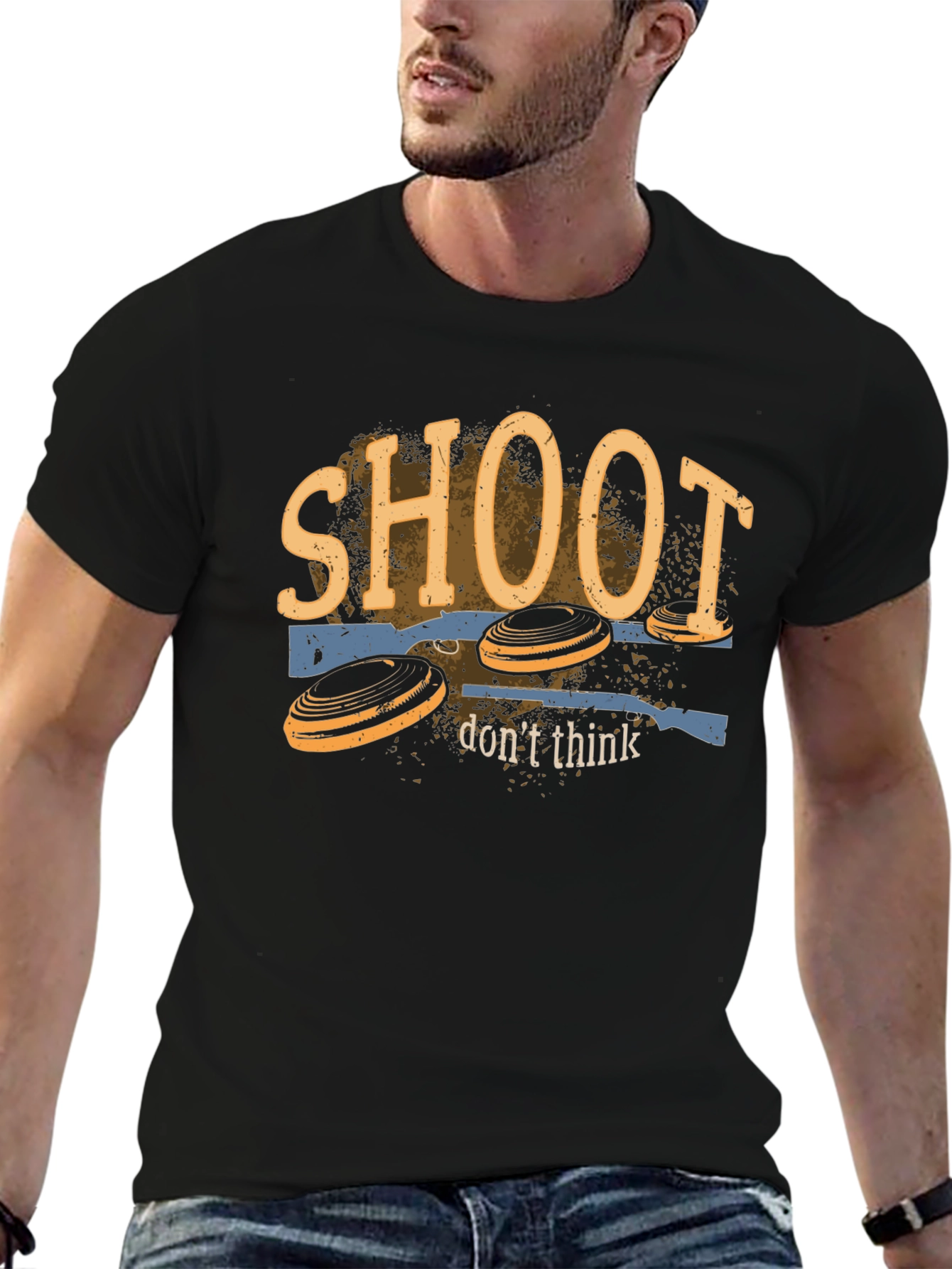 Shoot Dont Think Clay Pigeon Shooting T-Shirt