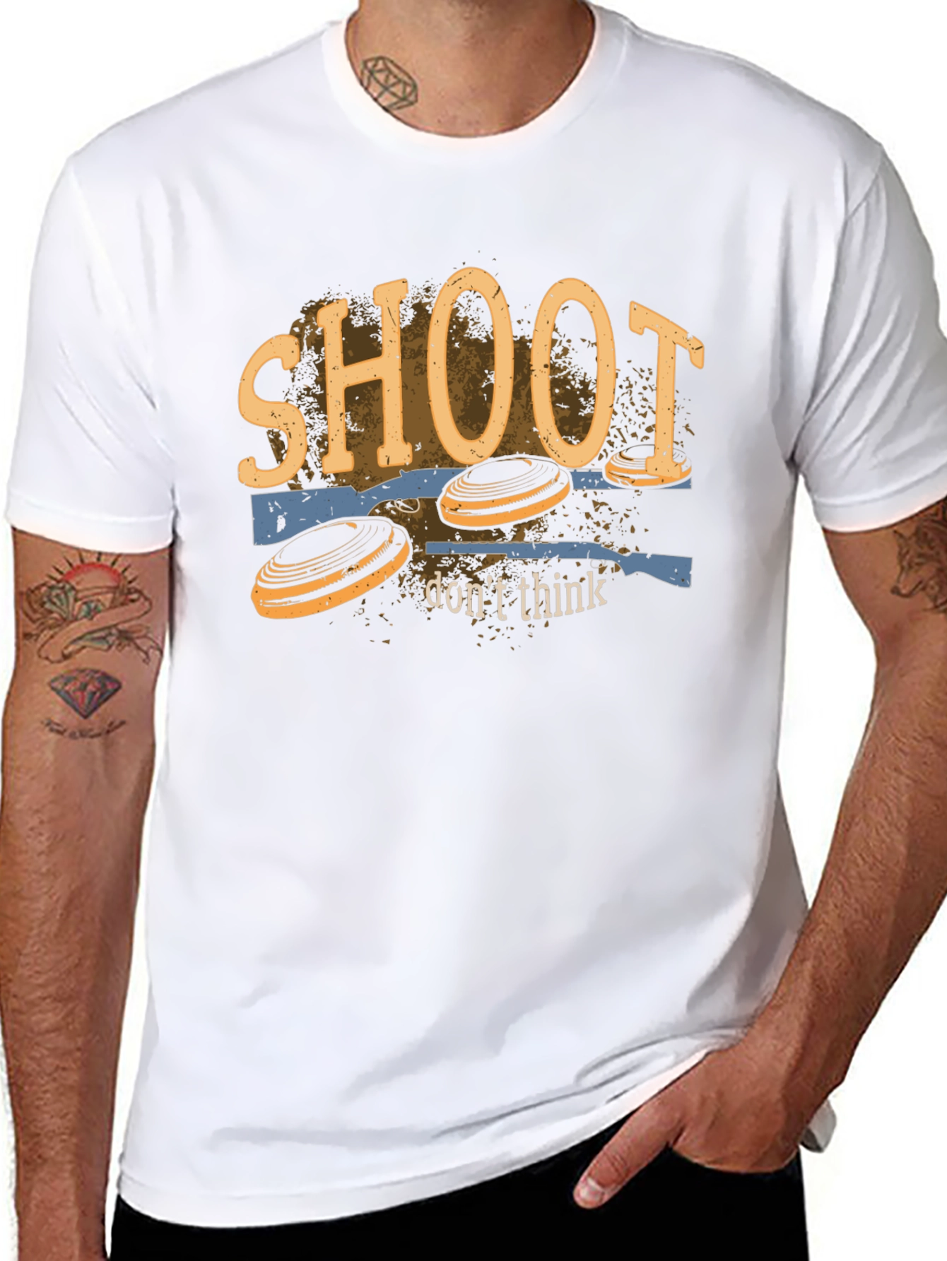 Shoot Dont Think Clay Pigeon Shooting T-Shirt