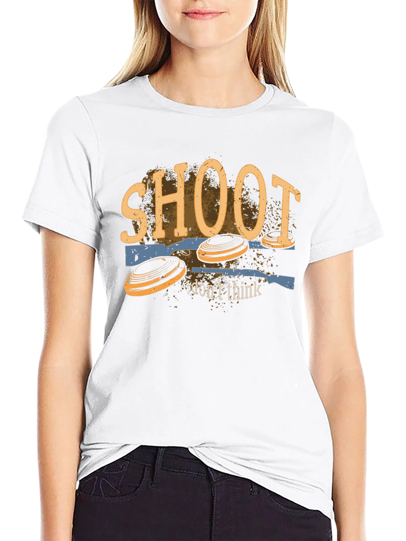 Shoot Dont Think Clay Pigeon Shooting T-Shirt