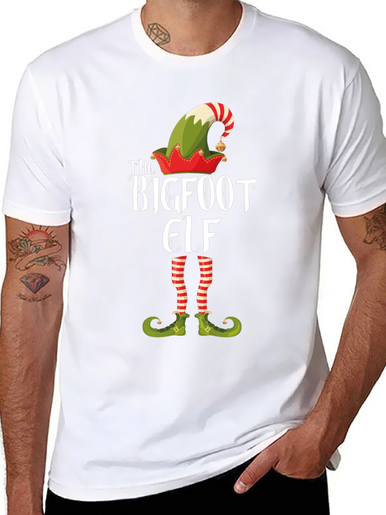 Bigfoot Elf Graphic Tee - Holiday Fun!