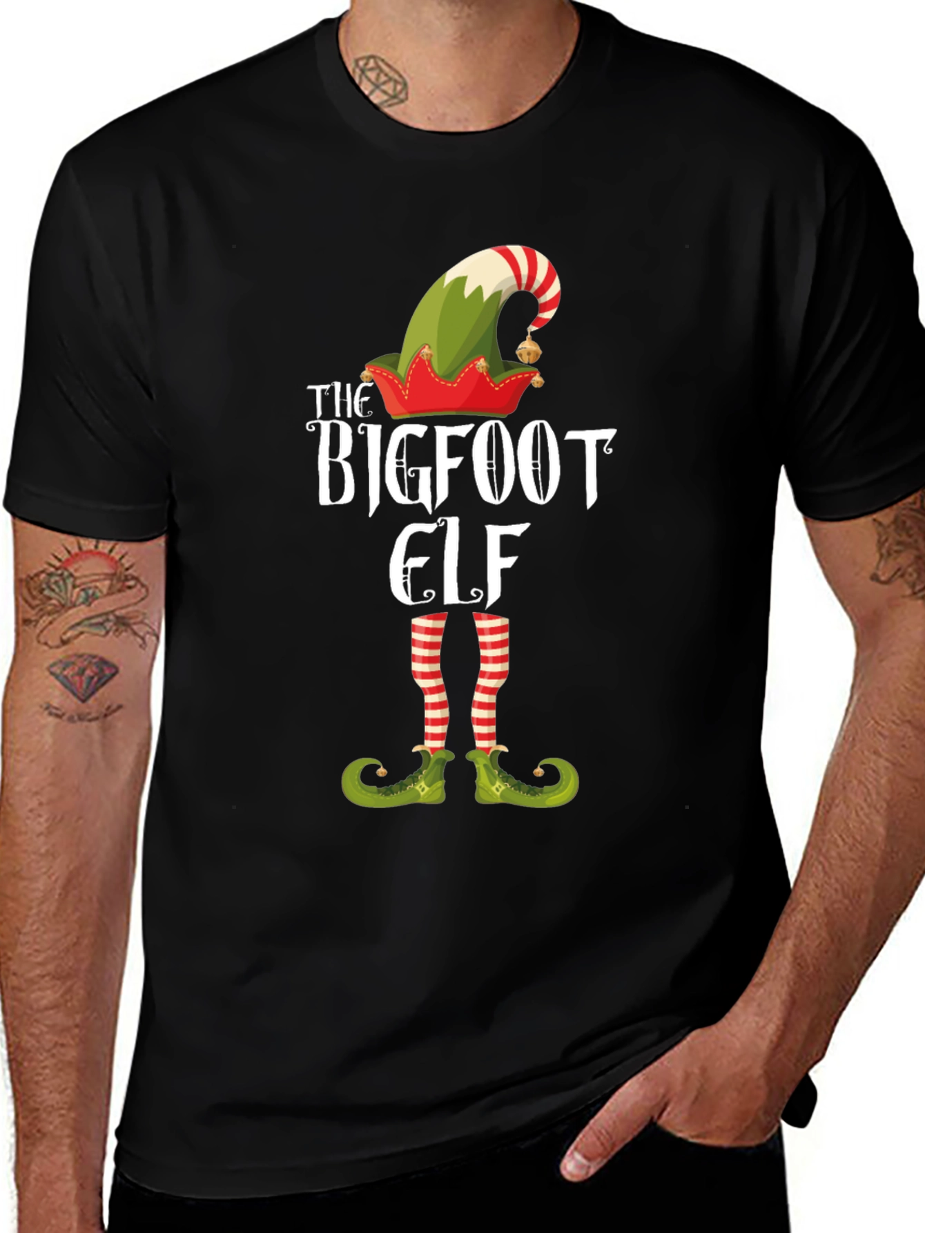 Bigfoot Elf Graphic Tee - Holiday Fun!
