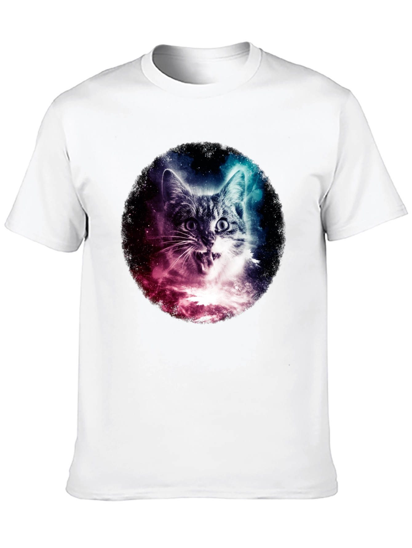 Cosmic Cat Graphic Black T-Shirt