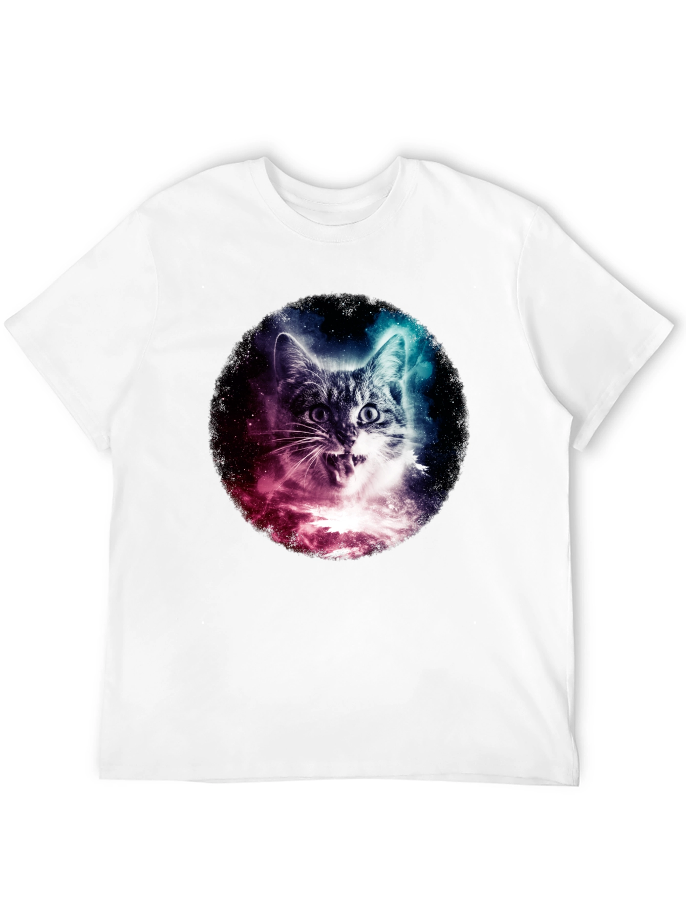 Cosmic Cat Graphic Black T-Shirt