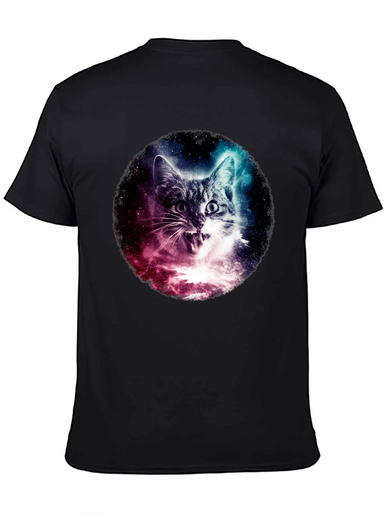 Cosmic Cat Graphic Black T-Shirt