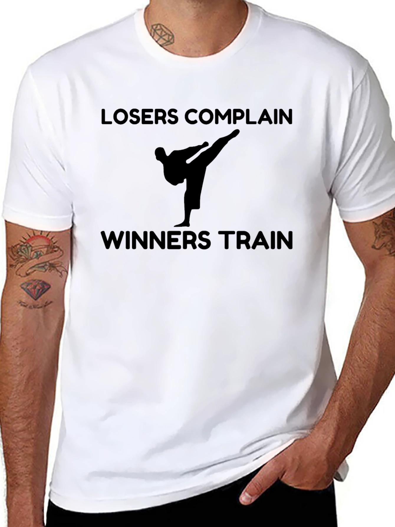 Losers Complain Winners Train Black T-Shirt