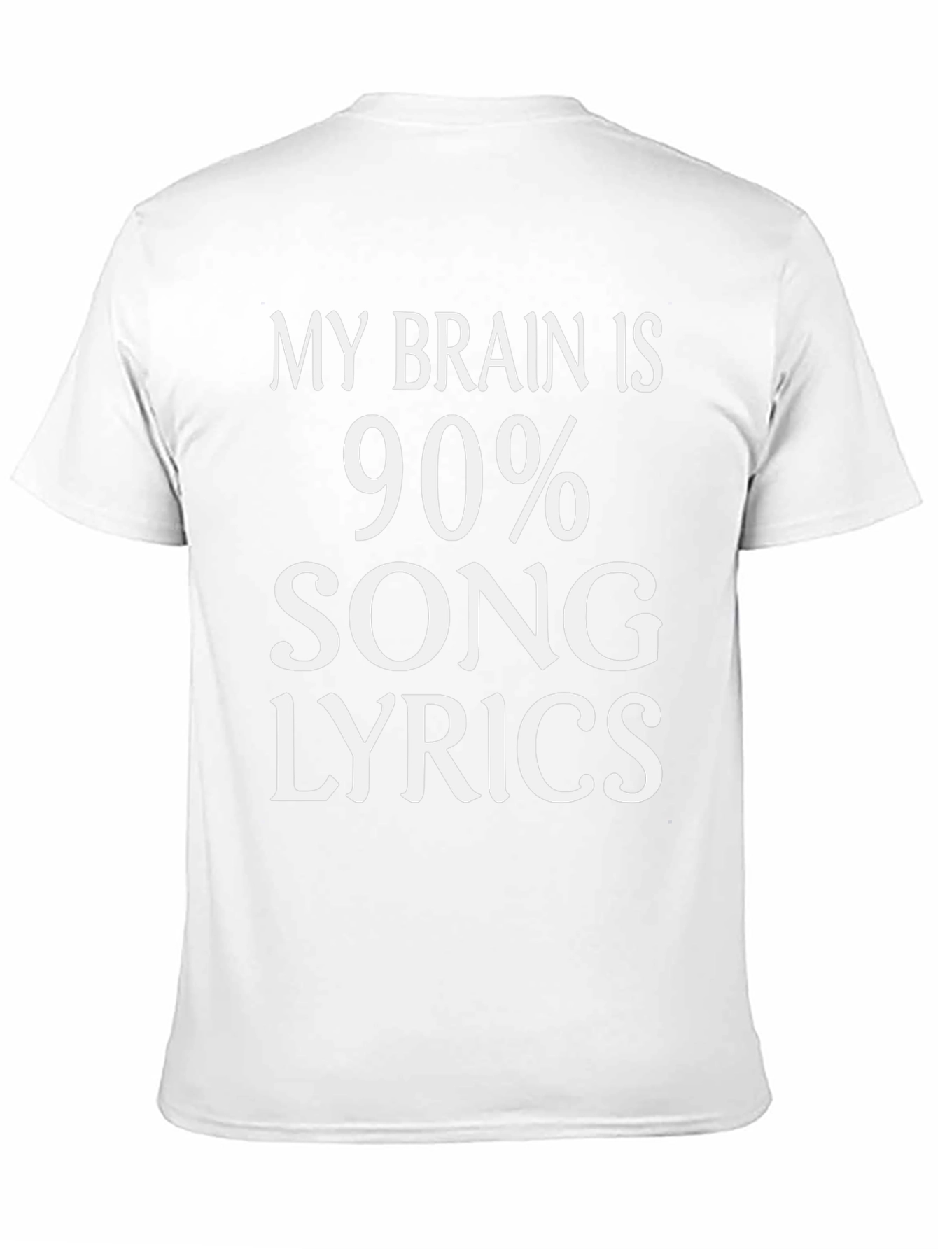 My Brain is 90% Song Lyrics Black T-Shirt