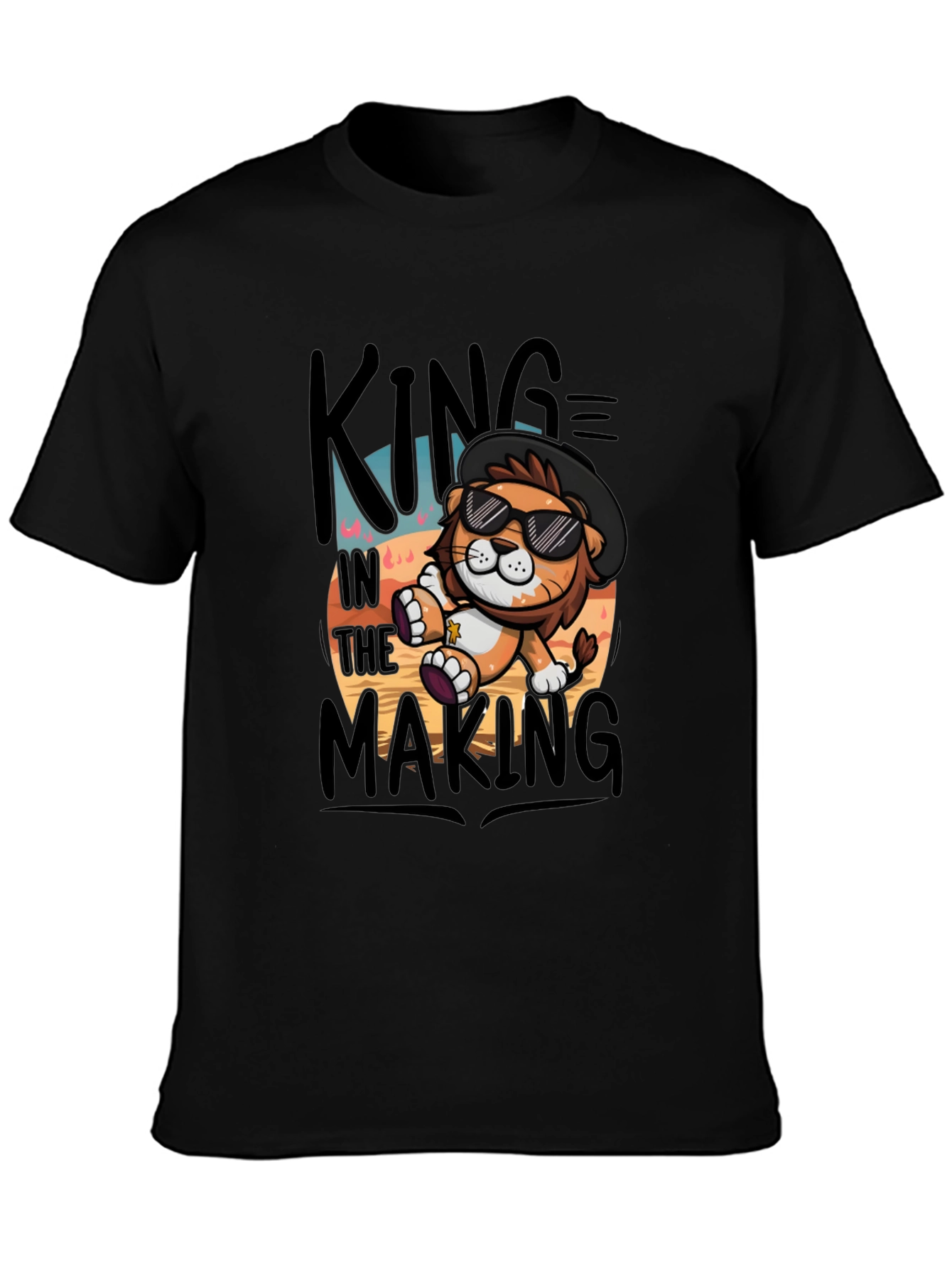 King in the Making Black Graphic T-Shirt
