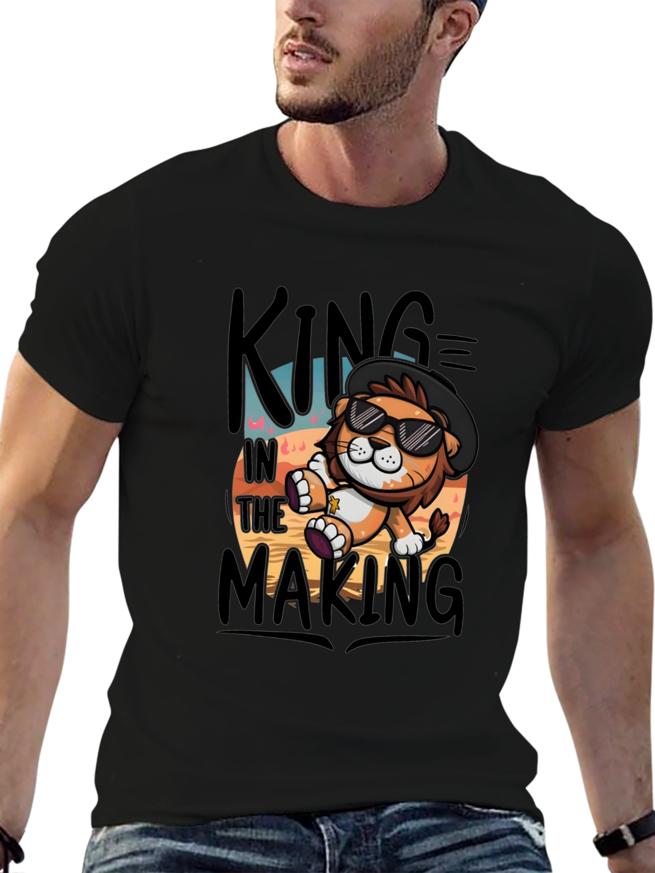 King in the Making Black Graphic T-Shirt