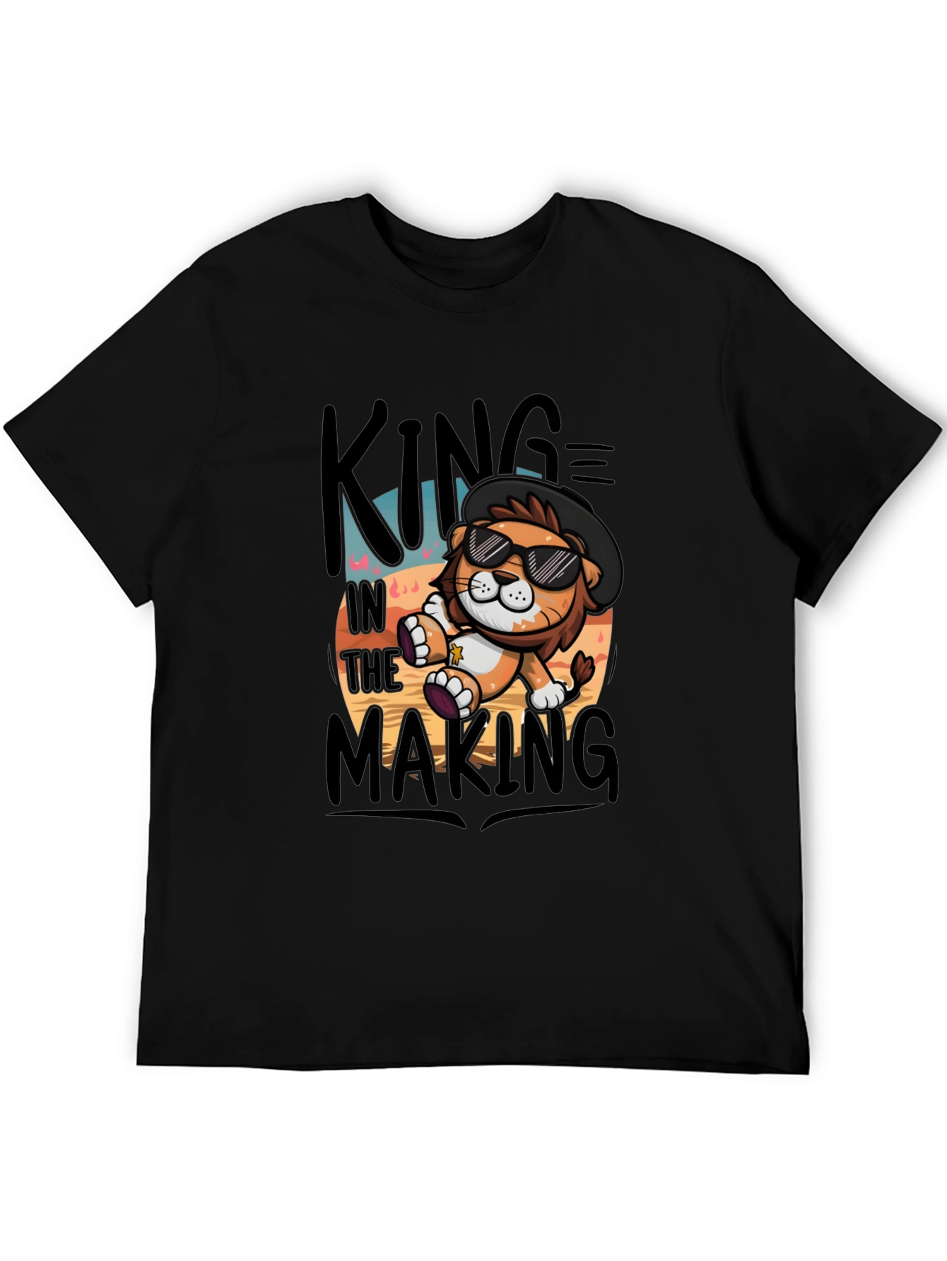 King in the Making Black Graphic T-Shirt