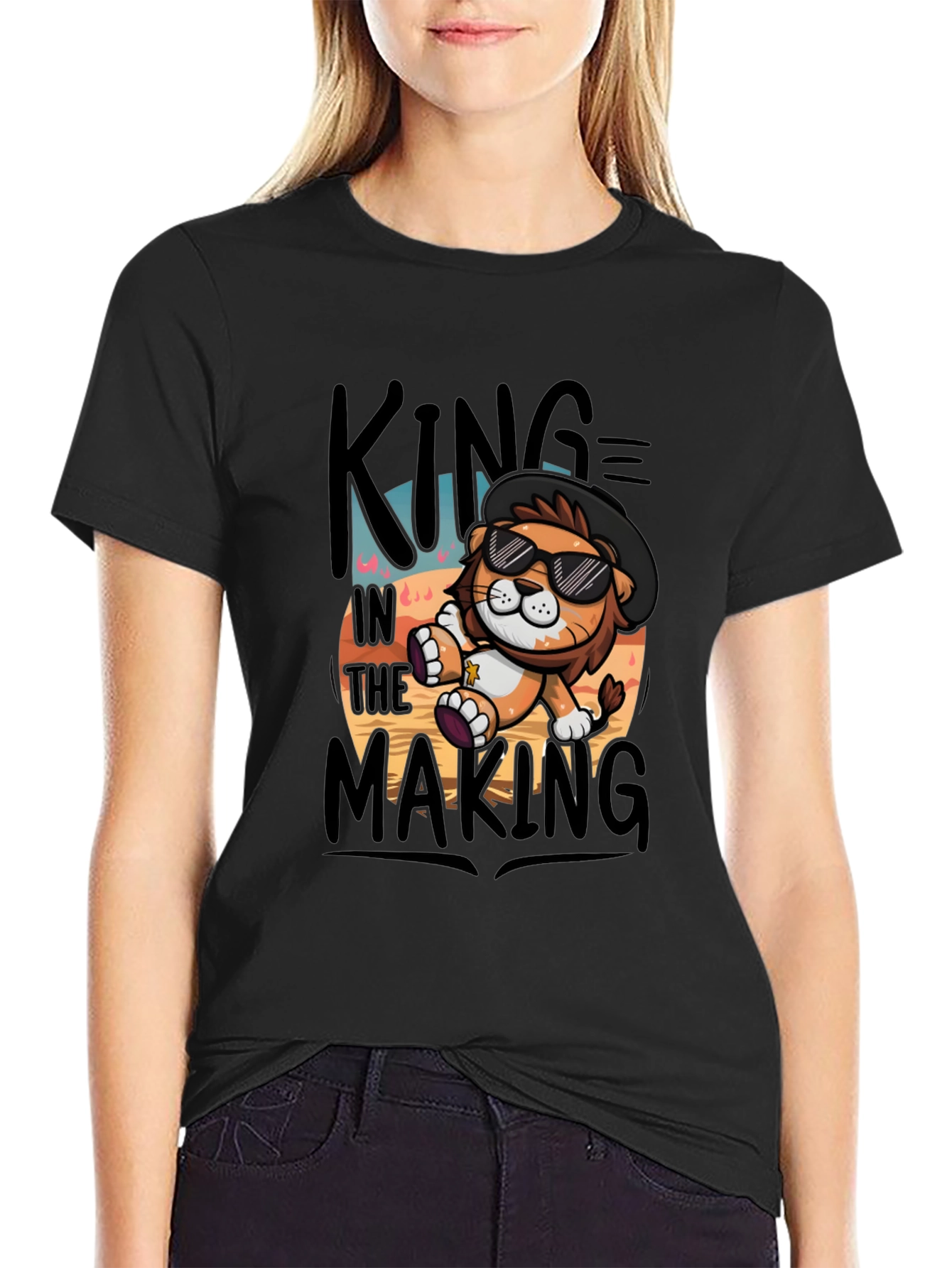 King in the Making Black Graphic T-Shirt