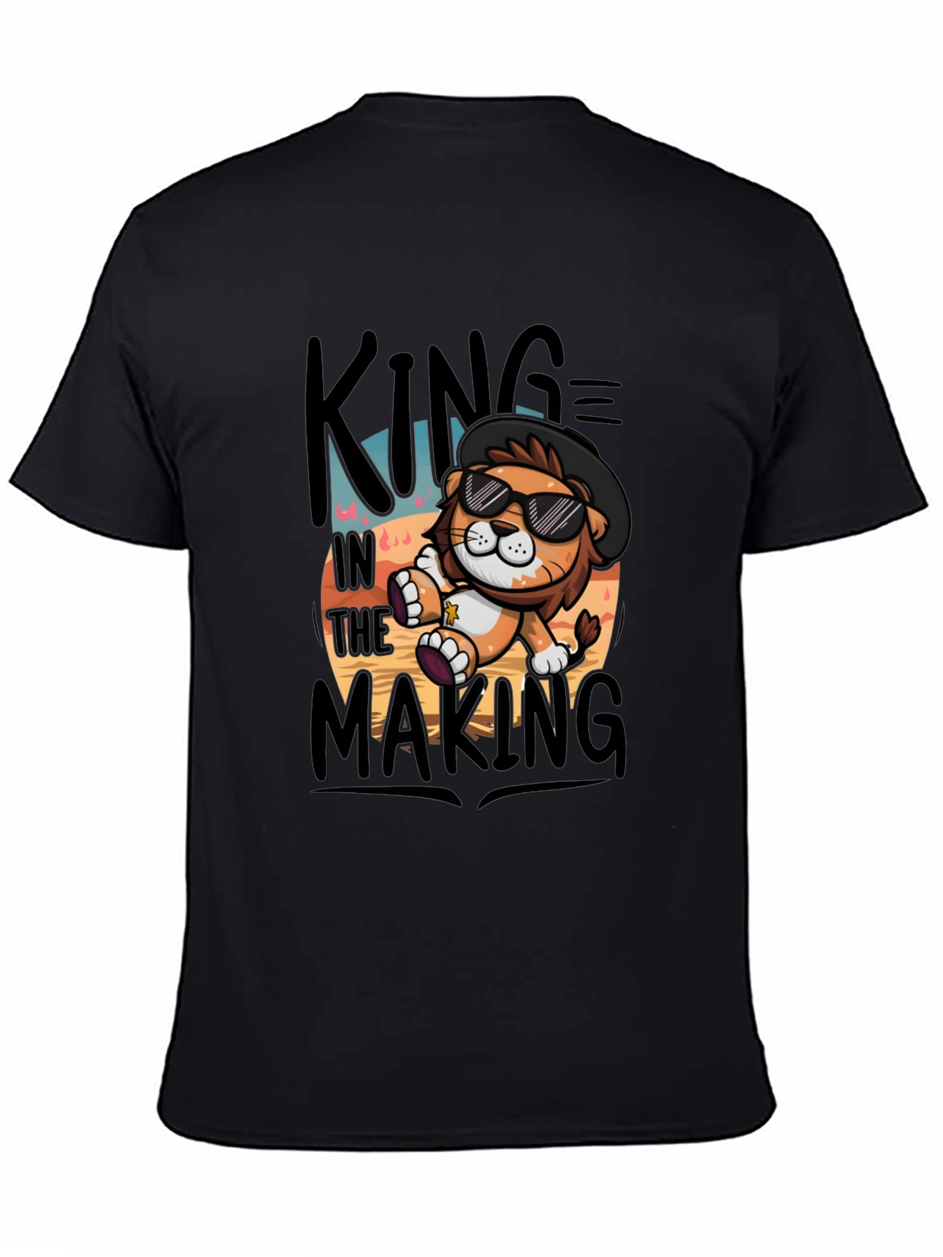 King in the Making Black Graphic T-Shirt