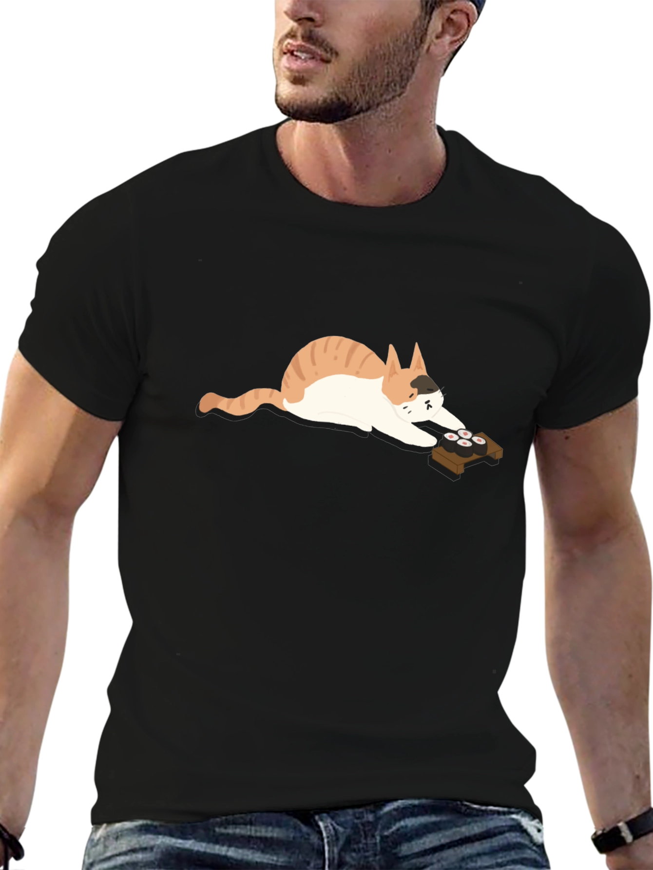 Sushi Cat Graphic Tee - Relaxed Fit