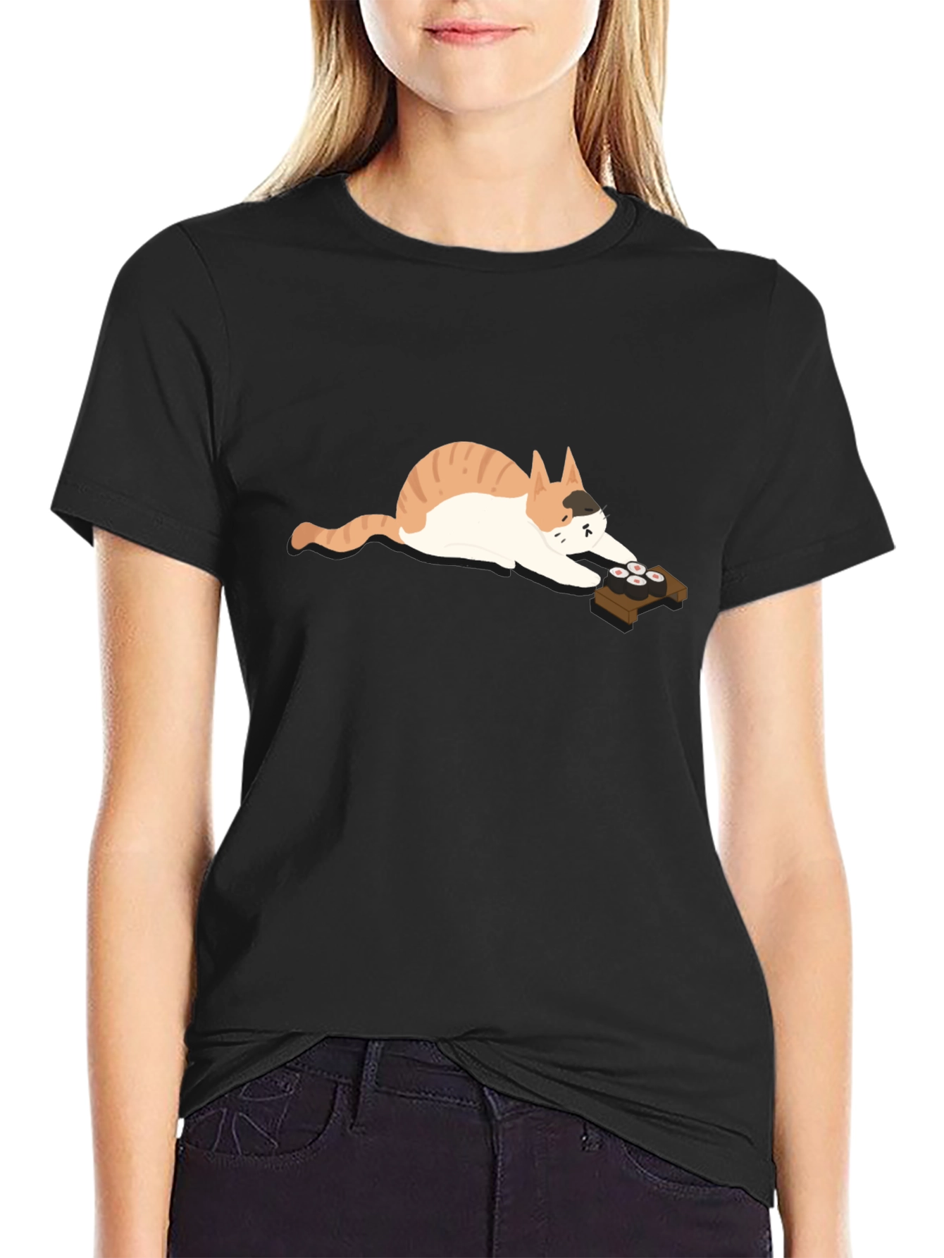 Sushi Cat Graphic Tee - Relaxed Fit