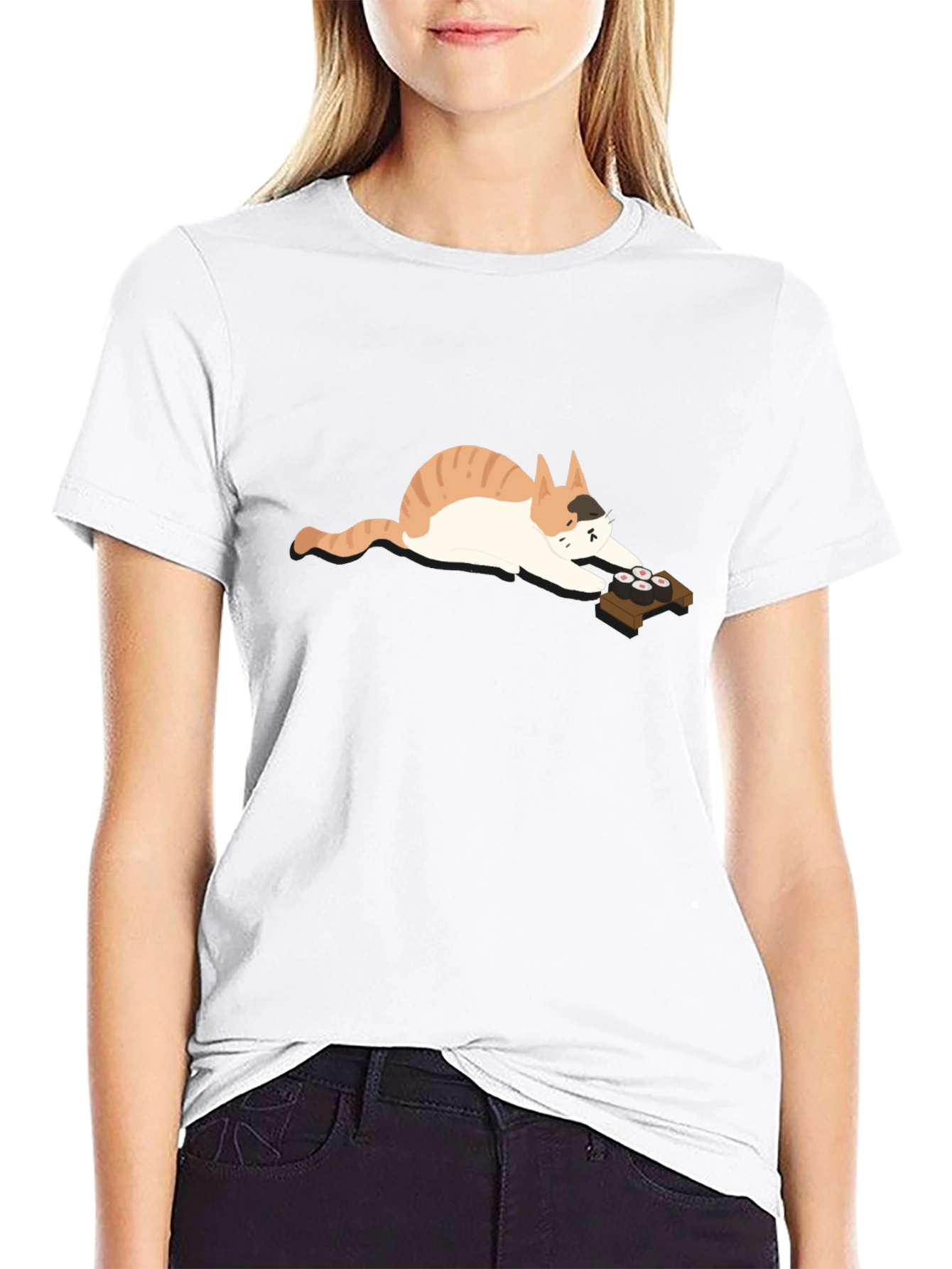 Sushi Cat Graphic Tee - Relaxed Fit
