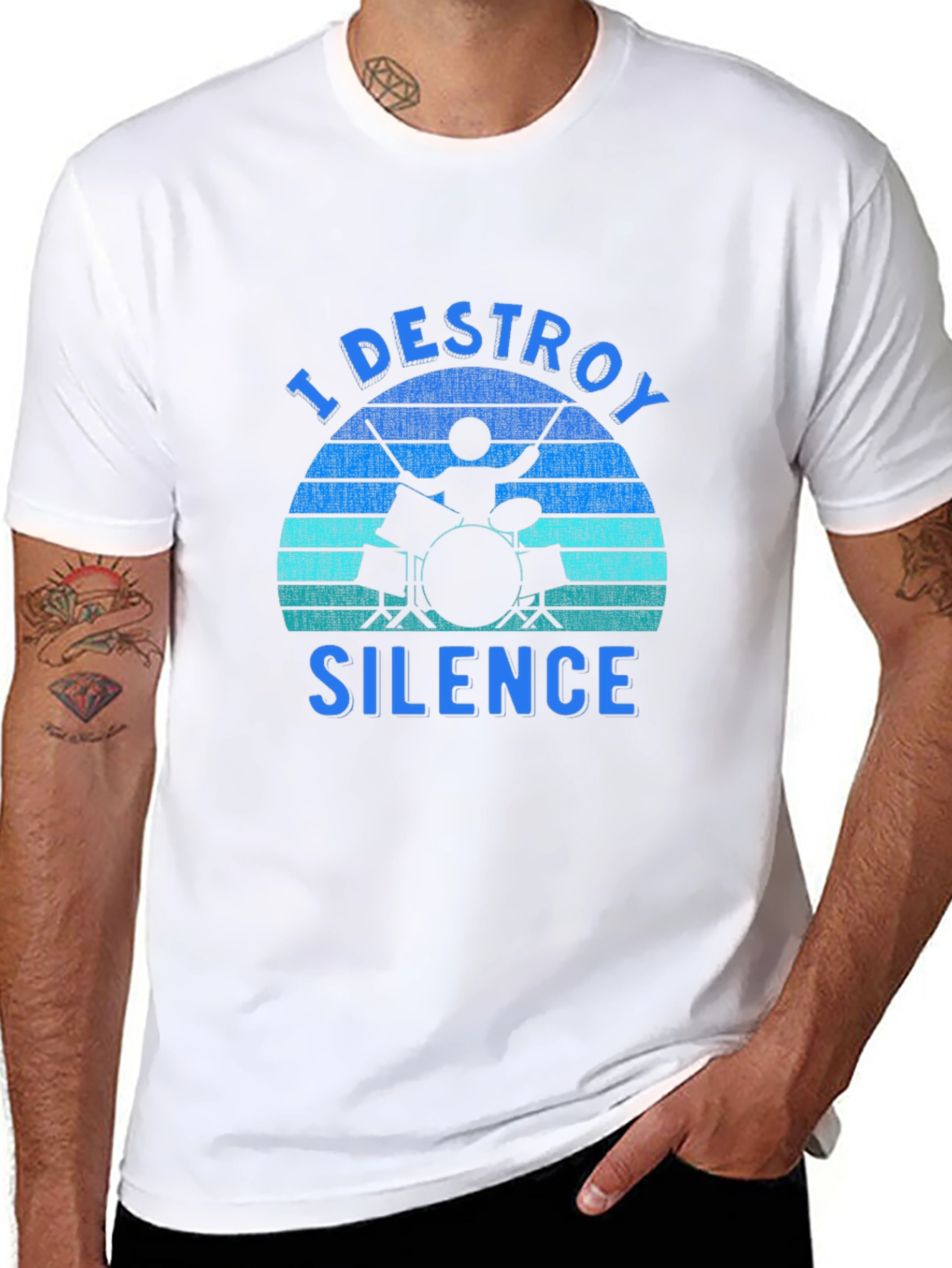 I Destroy Silence Drummer Graphic Tee