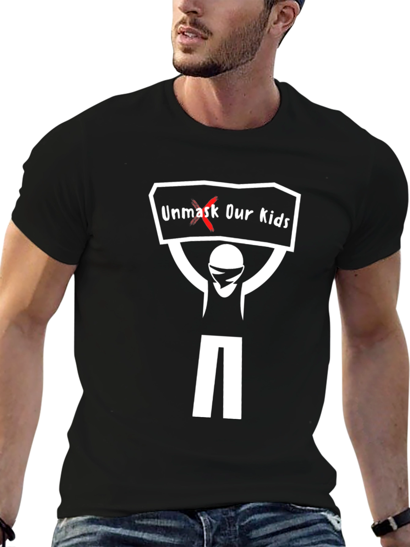 Unmask Our Kids Graphic Tee - Black