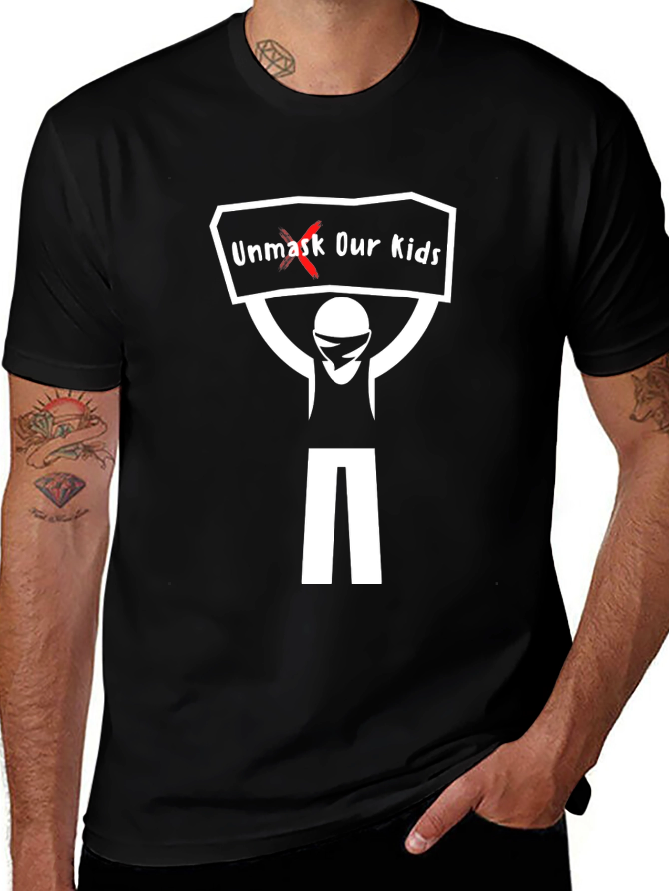 Unmask Our Kids Graphic Tee - Black