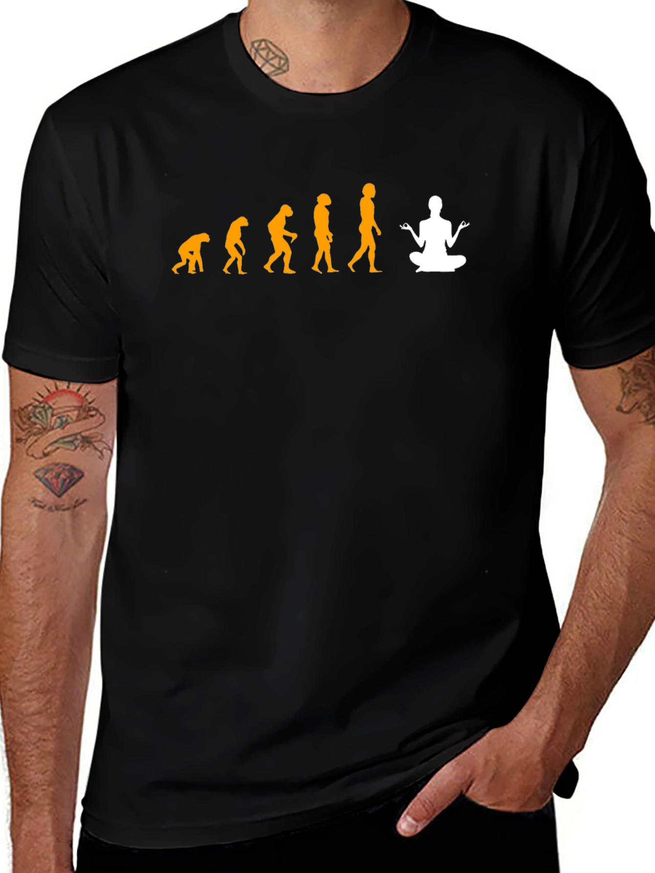 Evolution of Yoga T-Shirt - Black