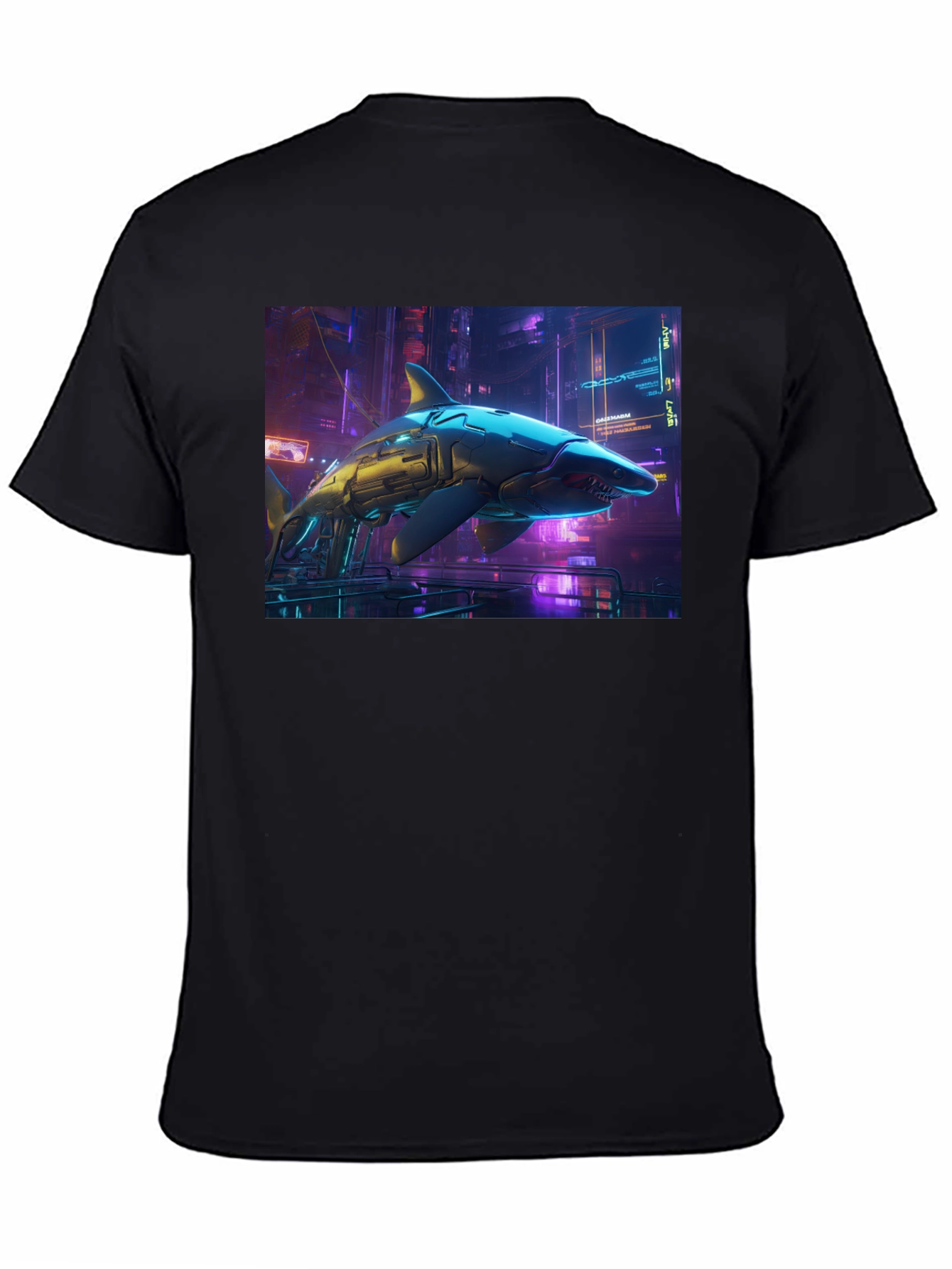 Cyberpunk Shark Graphic T-Shirt