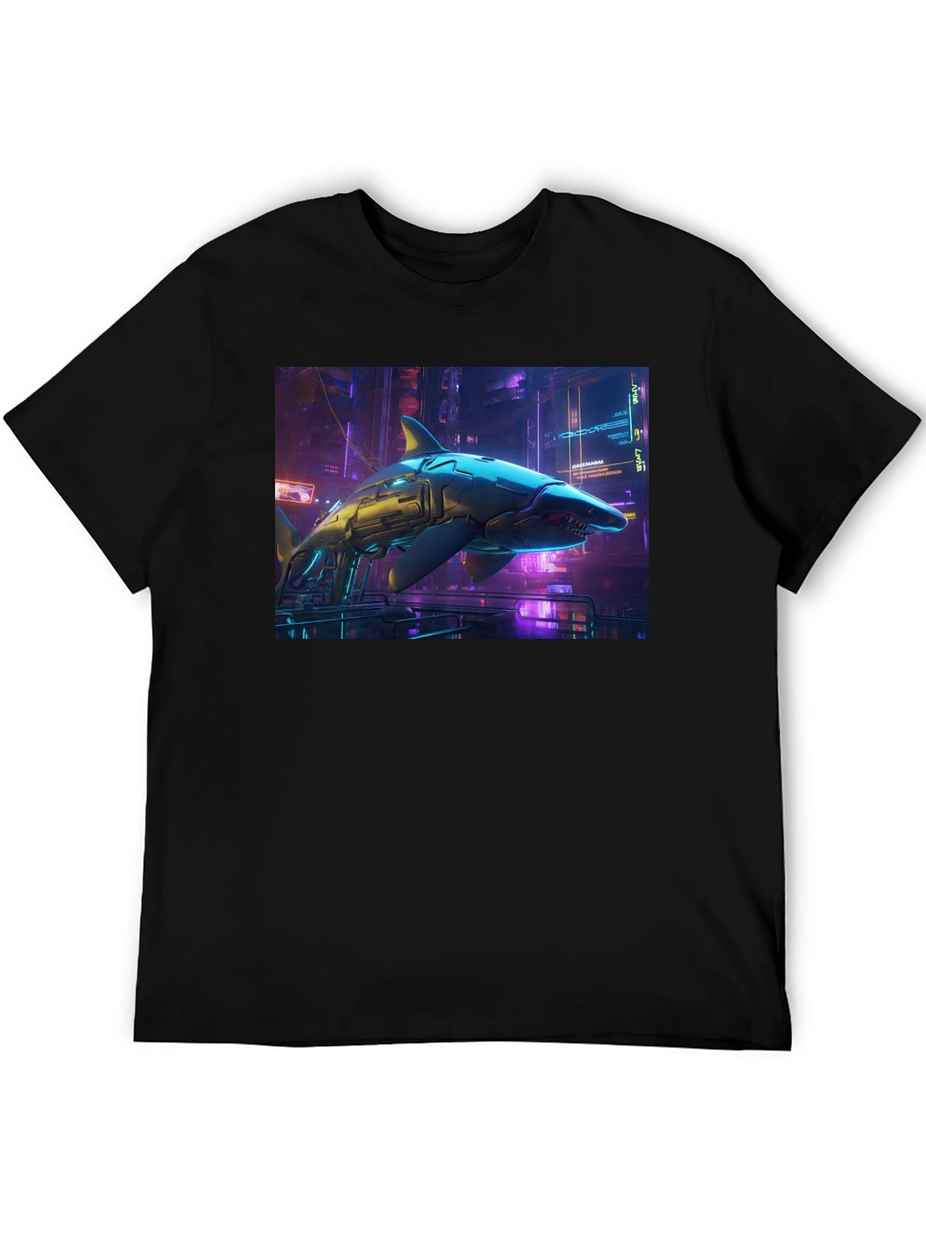 Cyberpunk Shark Graphic T-Shirt