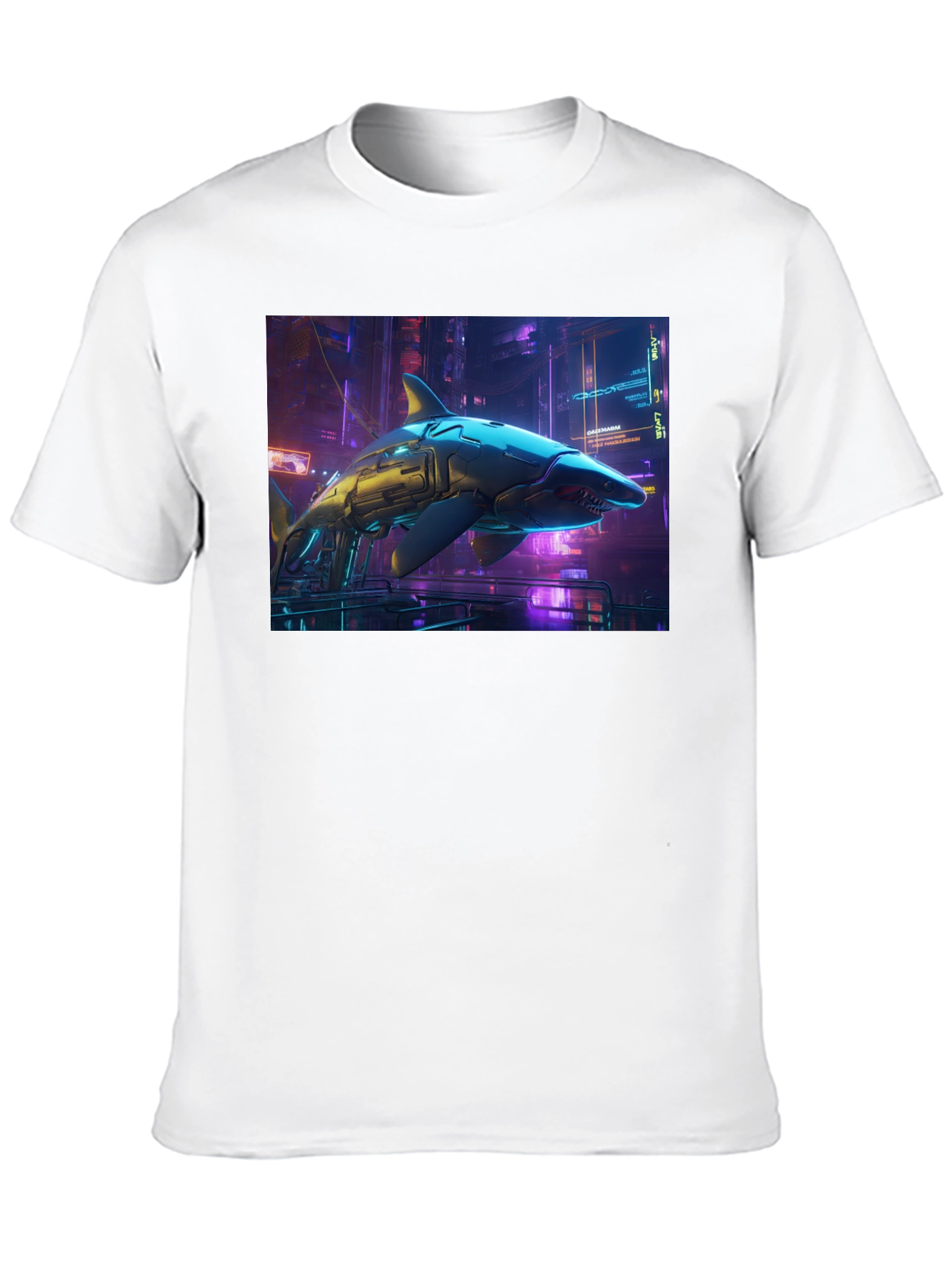 Cyberpunk Shark Graphic T-Shirt